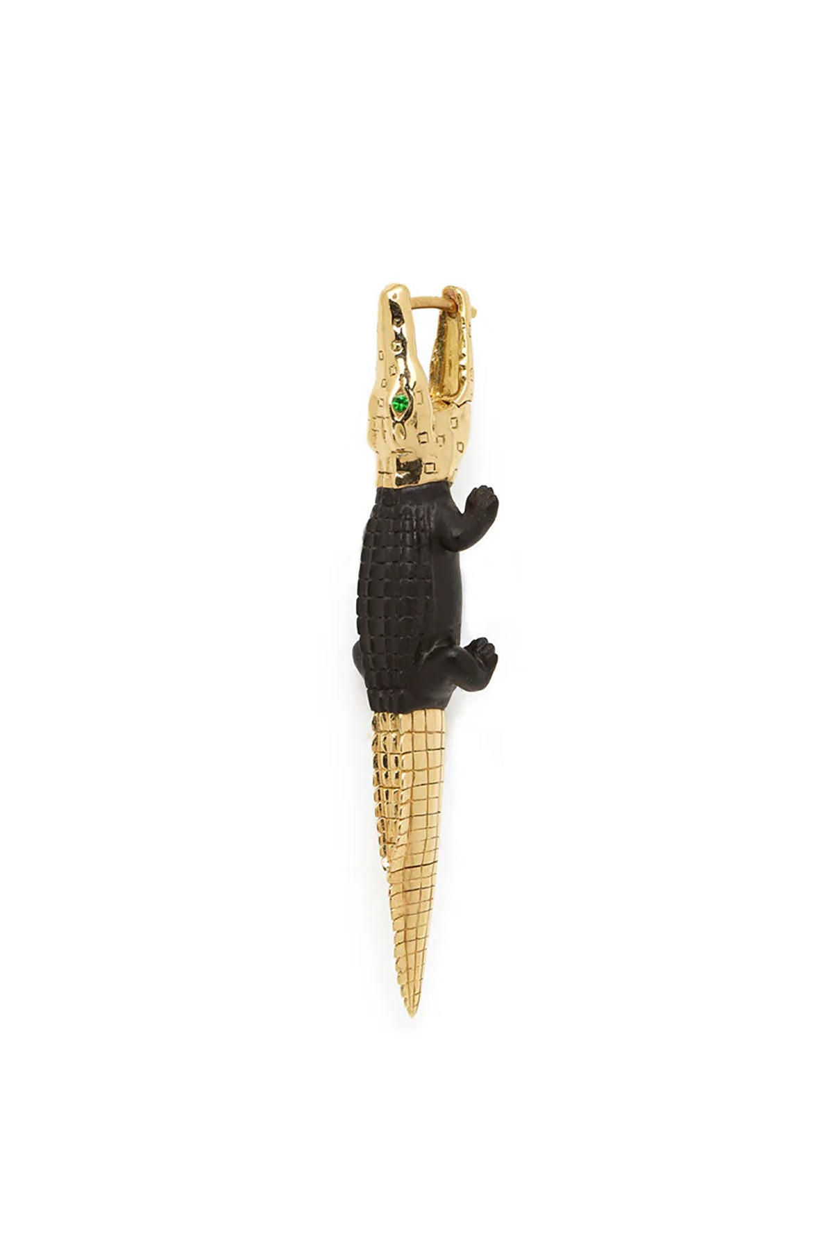 BIBI VAN DER VELDEN | EBONY WOOD GATOR BITE EARRING - MAXFIELD LA