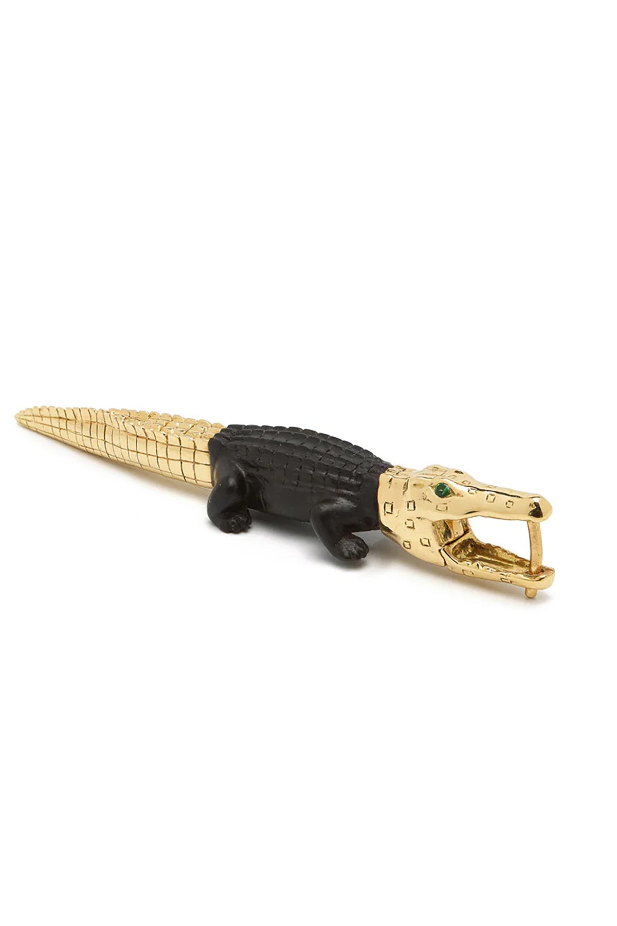 BIBI VAN DER VELDEN | EBONY WOOD GATOR BITE EARRING - MAXFIELD LA