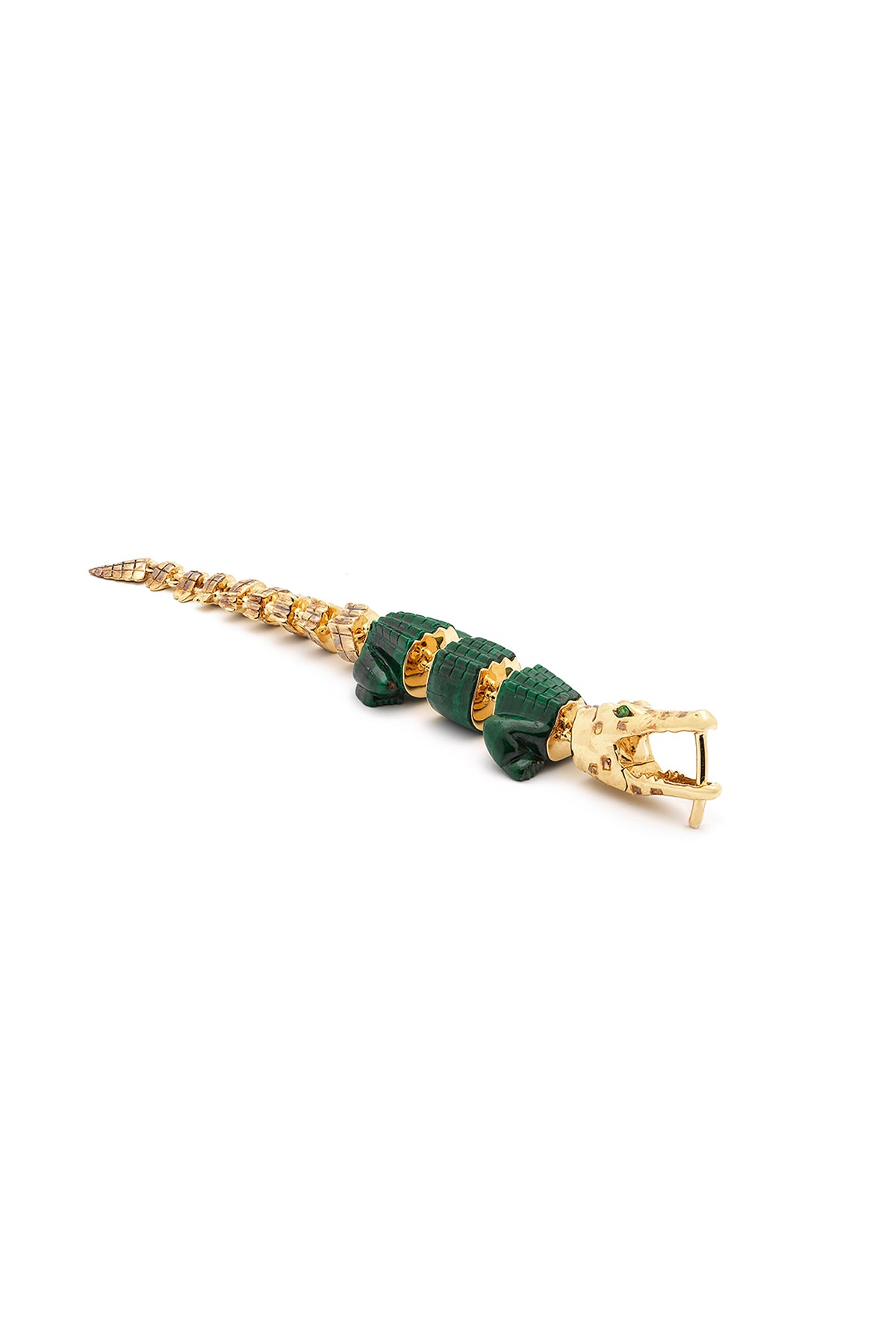 BIBI VAN DER VELDEN | GATOR MALACHITE VERTEBRAE BITE EARRING - MAXFIELD LA