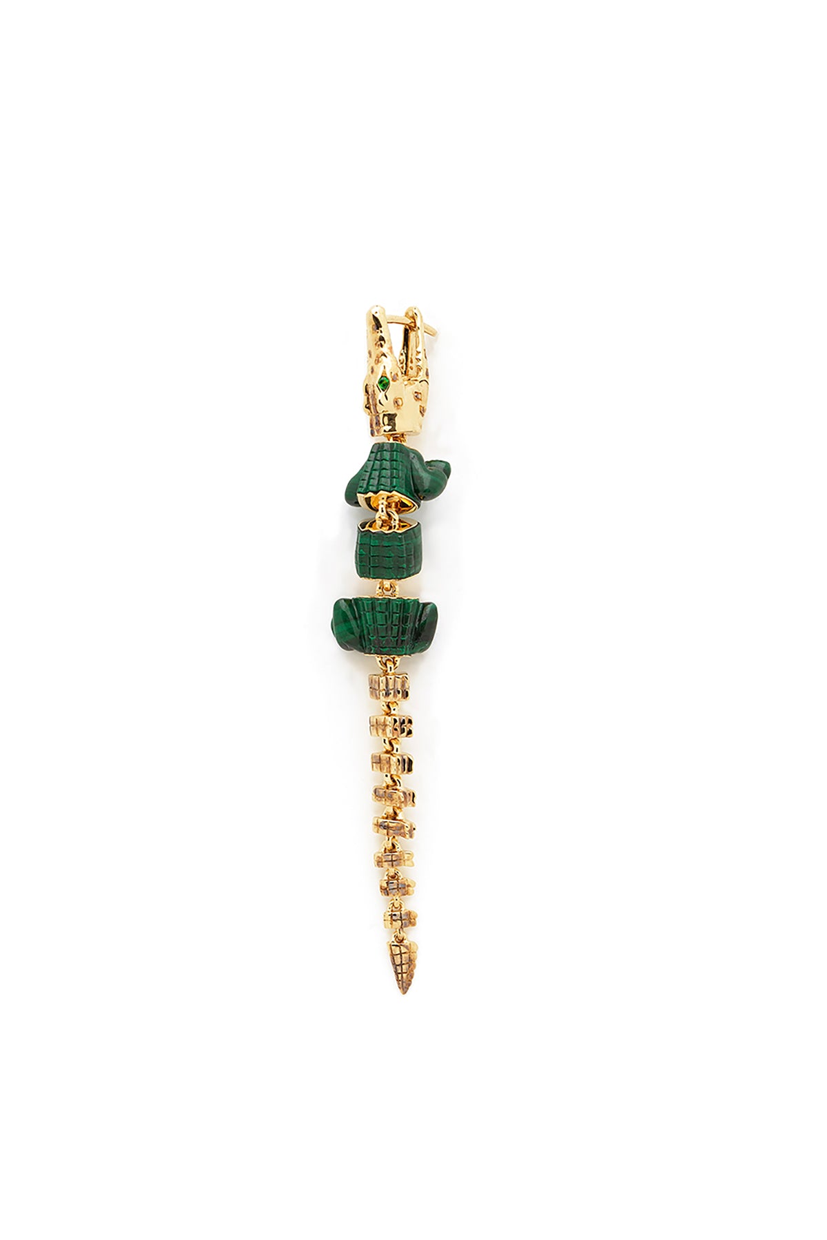 BIBI VAN DER VELDEN | GATOR MALACHITE VERTEBRAE BITE EARRING - MAXFIELD LA