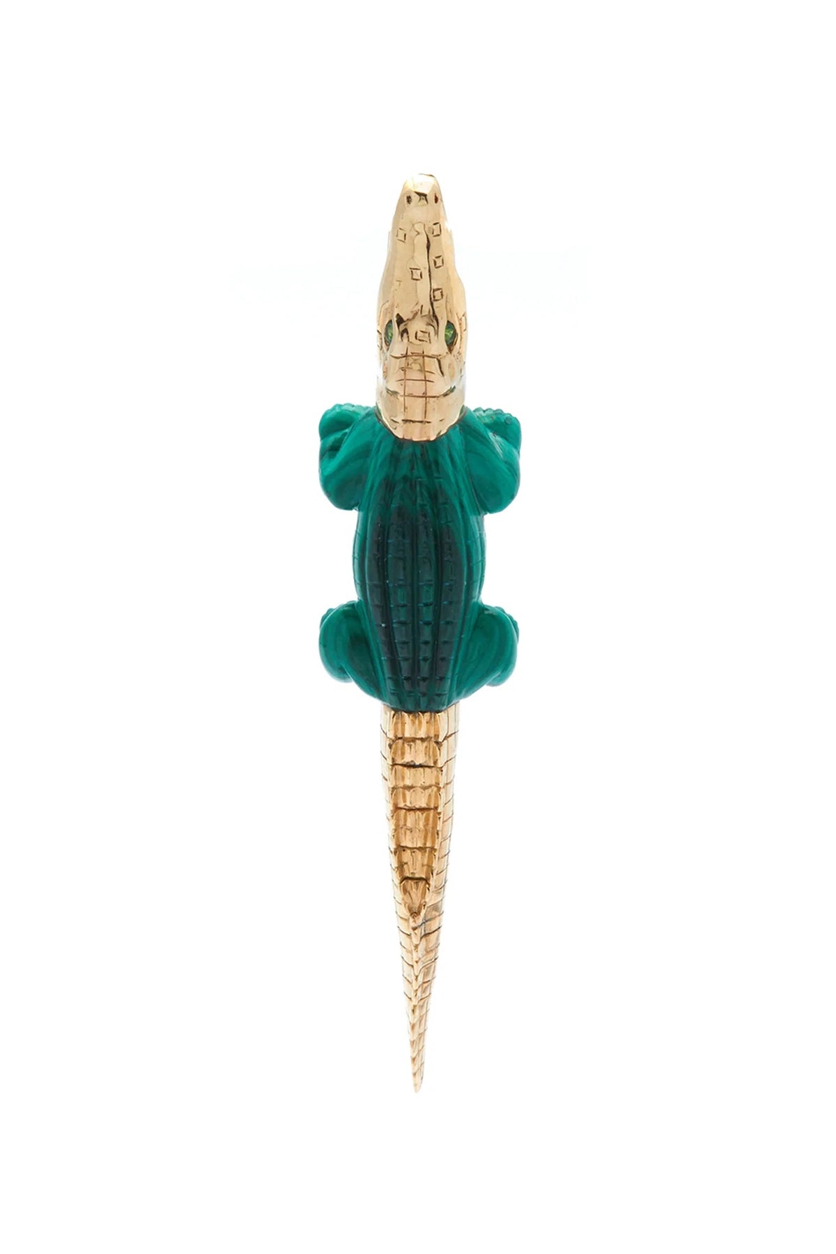 BIBI VAN DER VELDEN | ALLIGATOR MALACHITE BITE EARRING - MAXFIELD LA