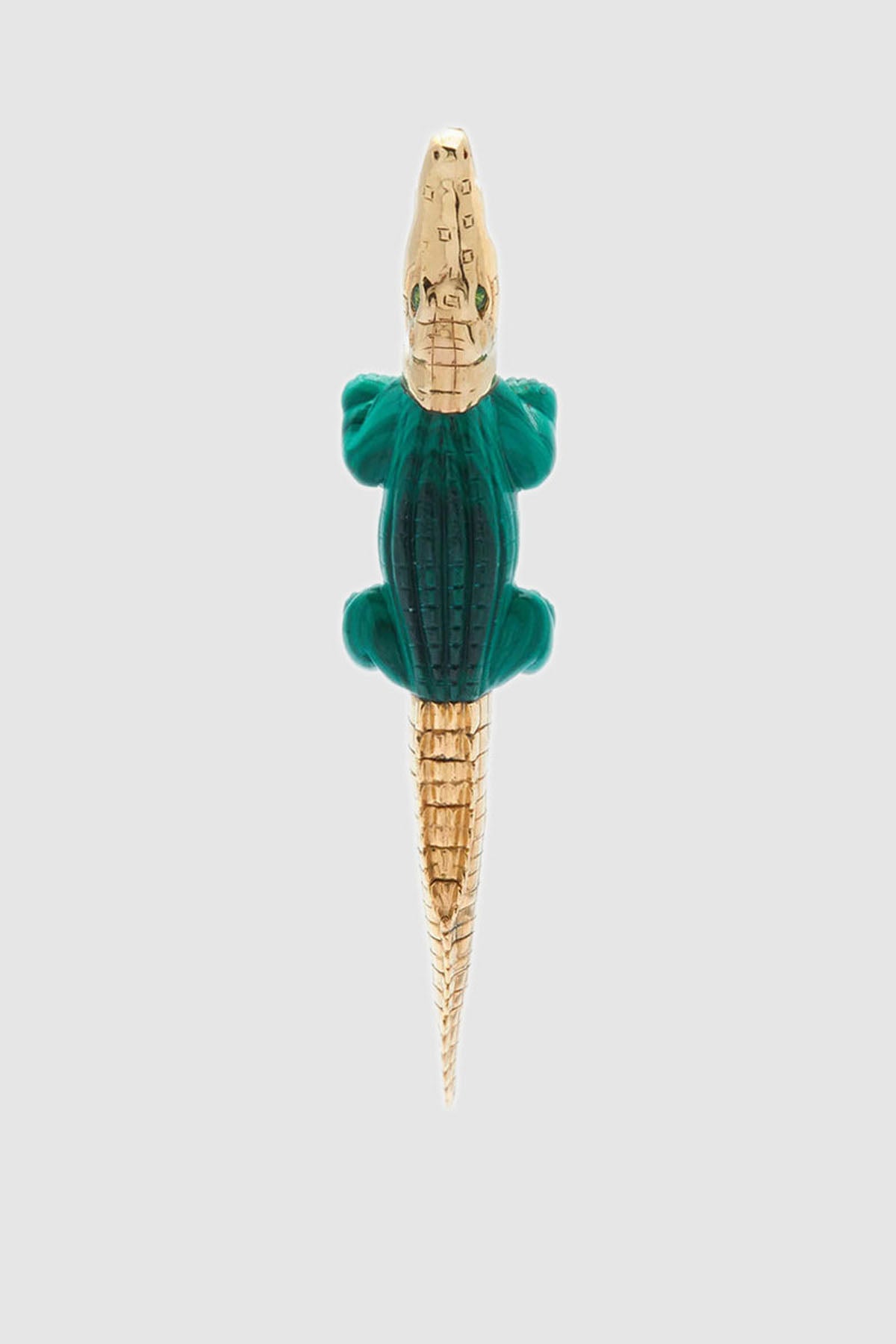 BIBI VAN DER VELDEN | ALLIGATOR MALACHITE BITE EARRING