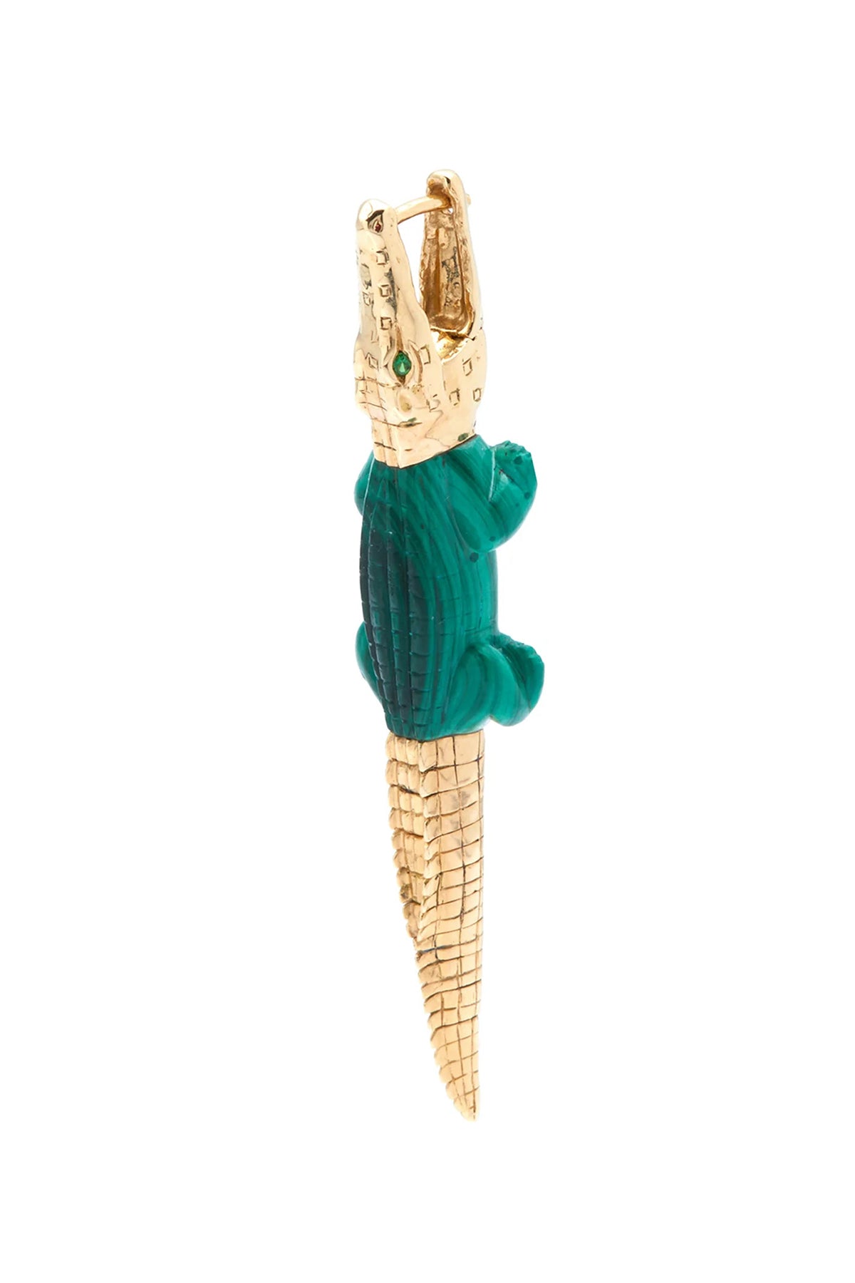 BIBI VAN DER VELDEN | ALLIGATOR MALACHITE BITE EARRING
