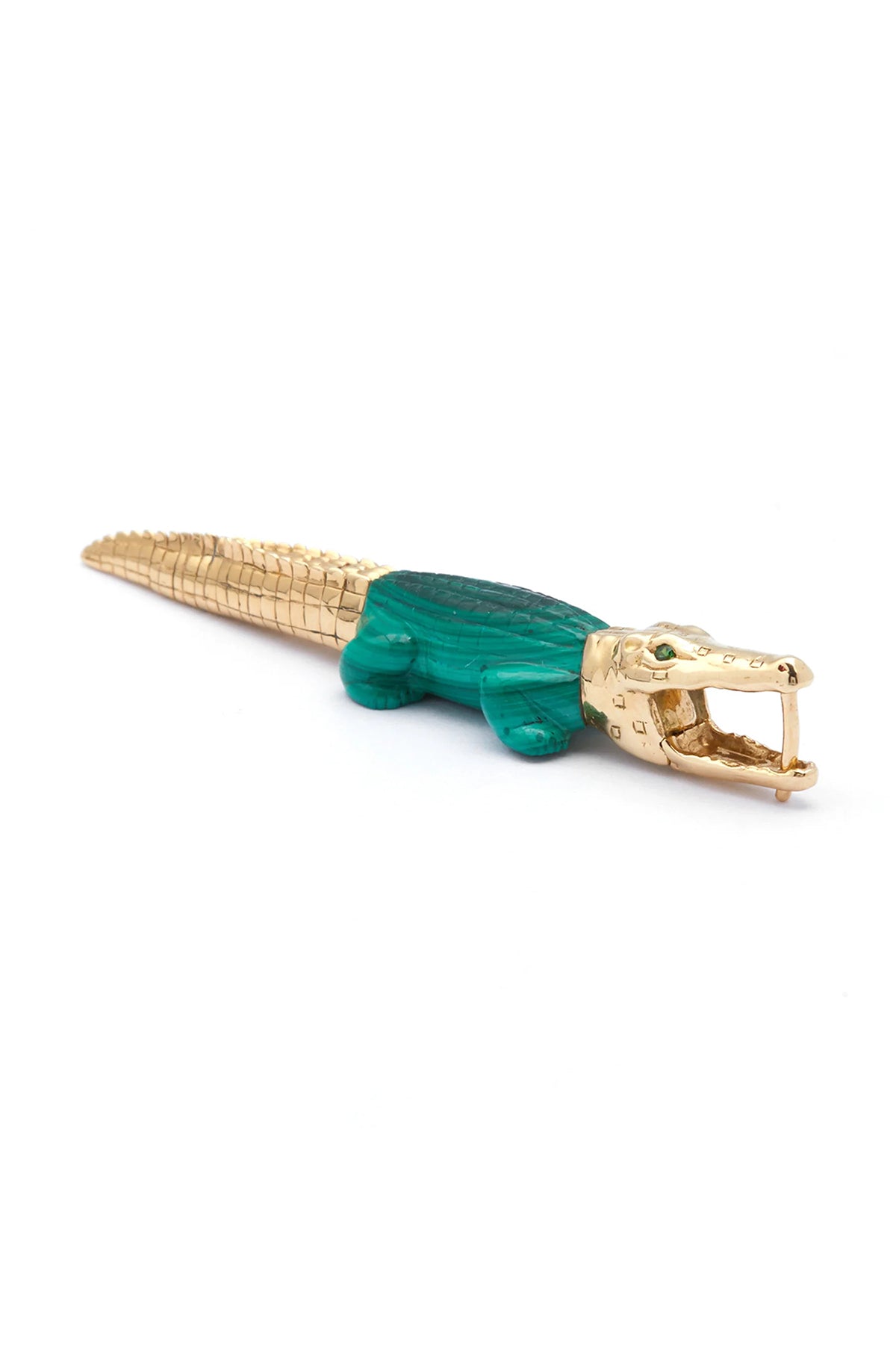 BIBI VAN DER VELDEN | ALLIGATOR MALACHITE BITE EARRING