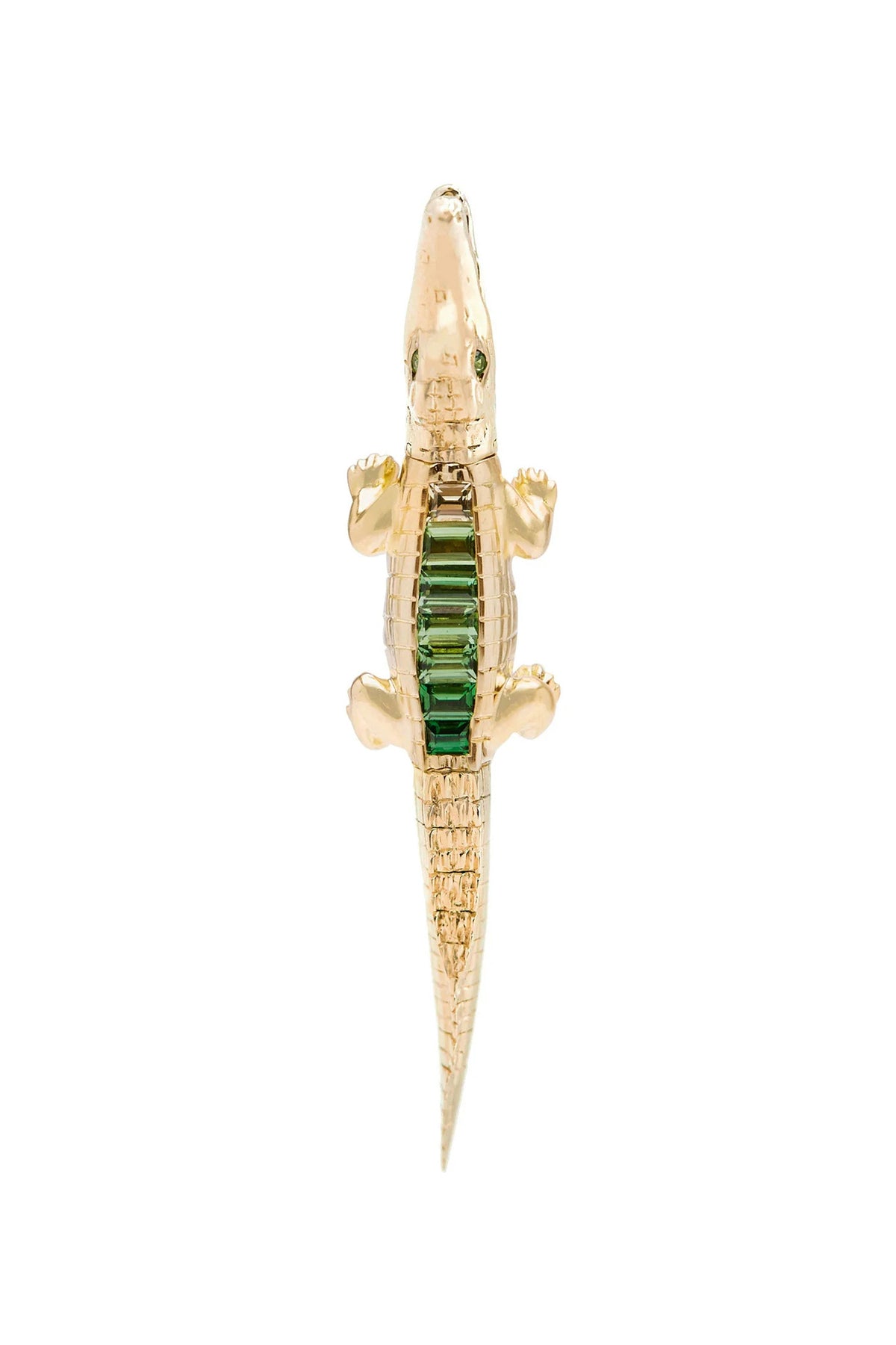 BIBI VAN DER VELDEN | ALLIGATOR TSAVORITE BITE EARRING - MAXFIELD LA
