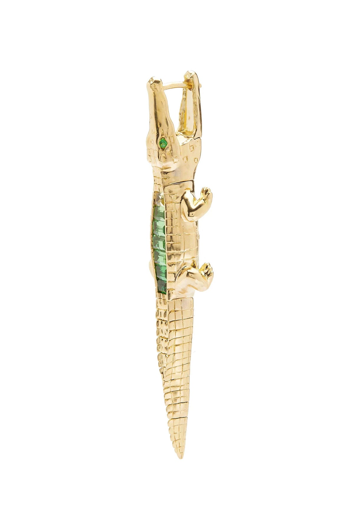 BIBI VAN DER VELDEN | ALLIGATOR TSAVORITE BITE EARRING - MAXFIELD LA