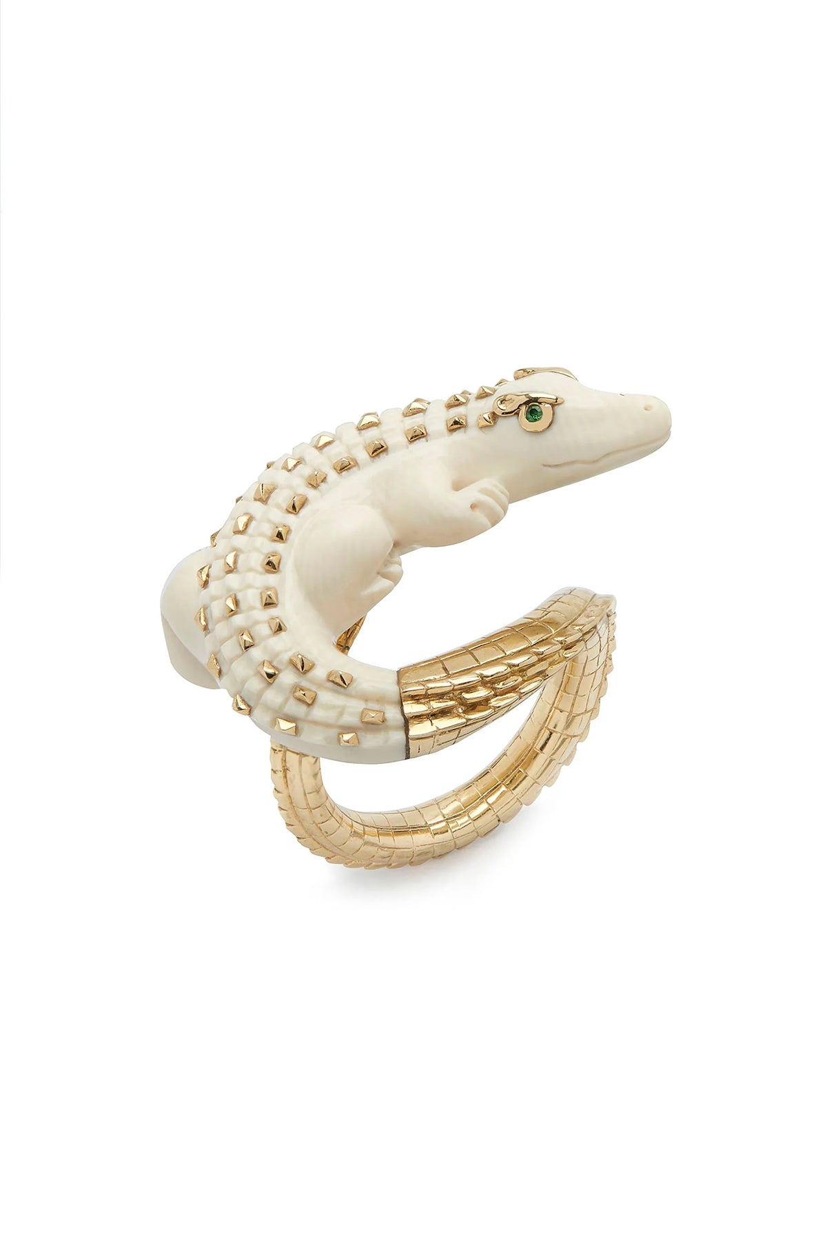 BIBI VAN DER VELDEN | ALLIGATOR MAMMOTH TWIST RING - MAXFIELD LA