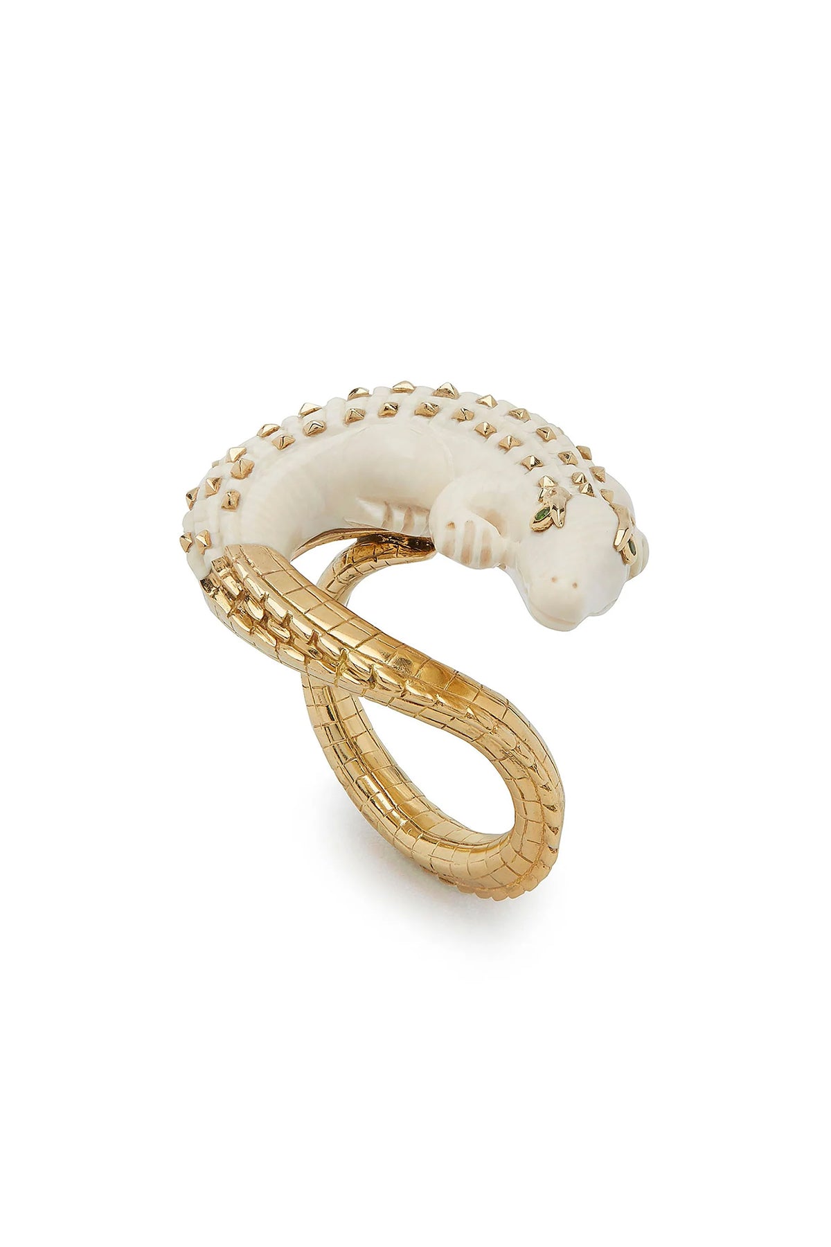 BIBI VAN DER VELDEN | ALLIGATOR MAMMOTH TWIST RING - MAXFIELD LA