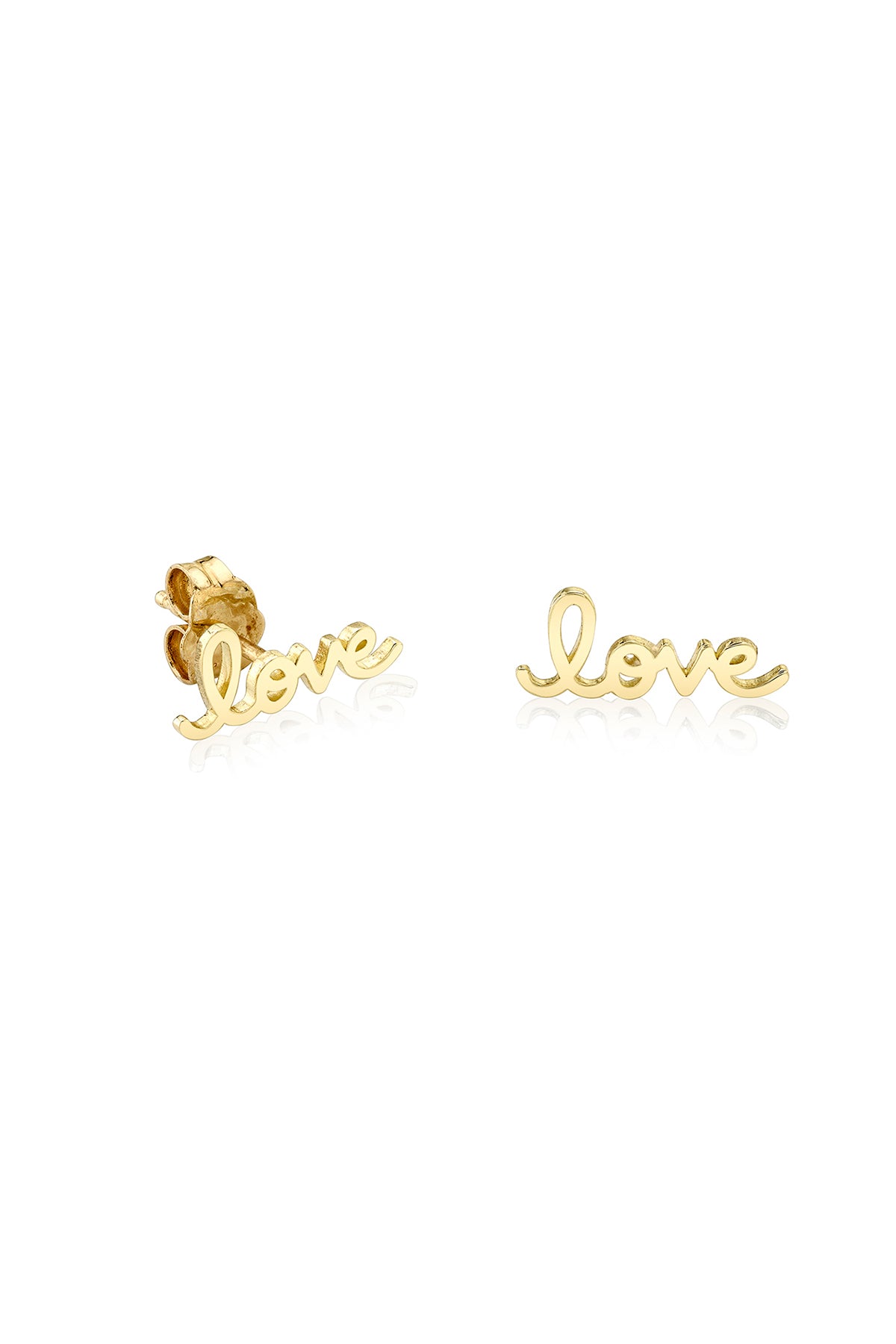SYDNEY EVAN | TINY LOVE SCRIPT STUD EARRINGS