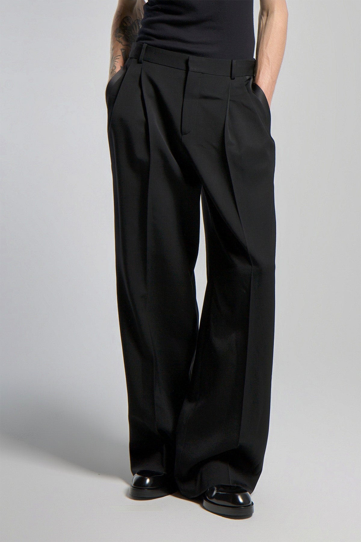 SAINT LAURENT | WIDE-LEG TUXEDO PANTS