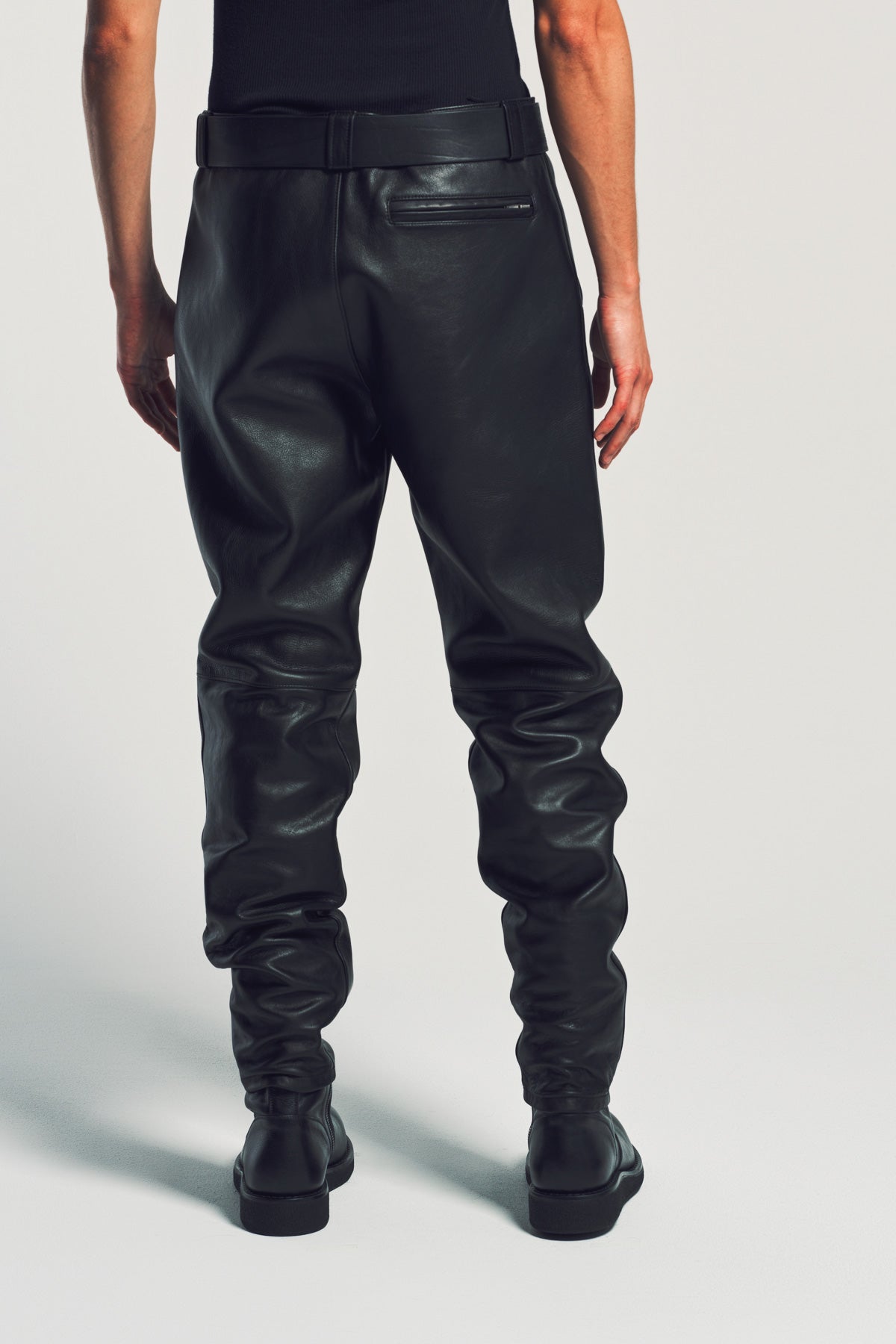 SAINT LAURENT | BELTED LEATHER PANTS