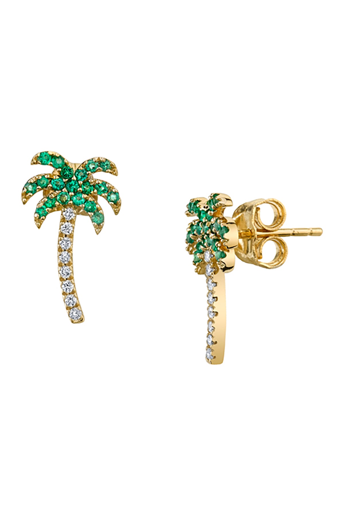 SYDNEY EVAN | PALM TREE STUD EARRINGS - MAXFIELD LA
