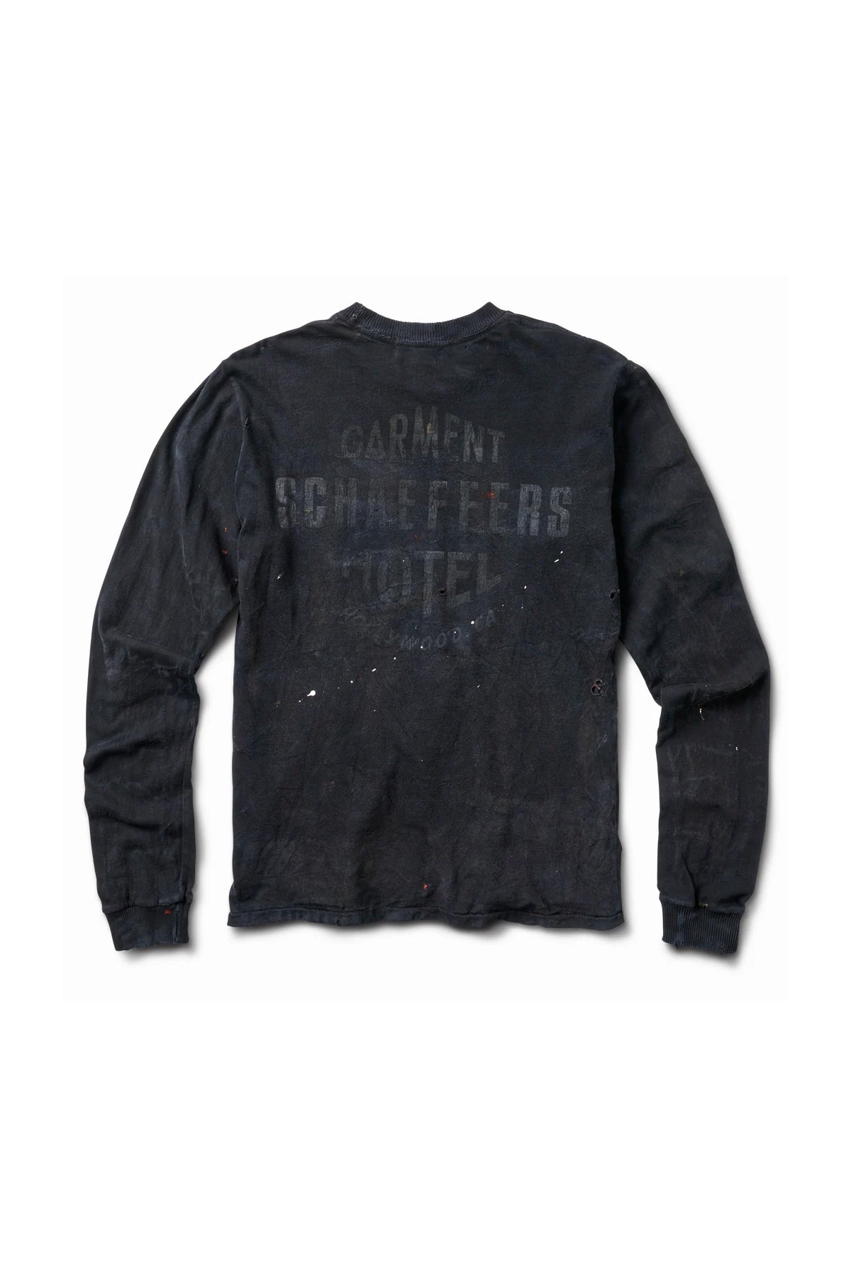 SCHAEFFER'S GARMENT HOTEL | AGED ARTIST GHOST LOGO LONG SLEEVE TEE - MAXFIELD LA