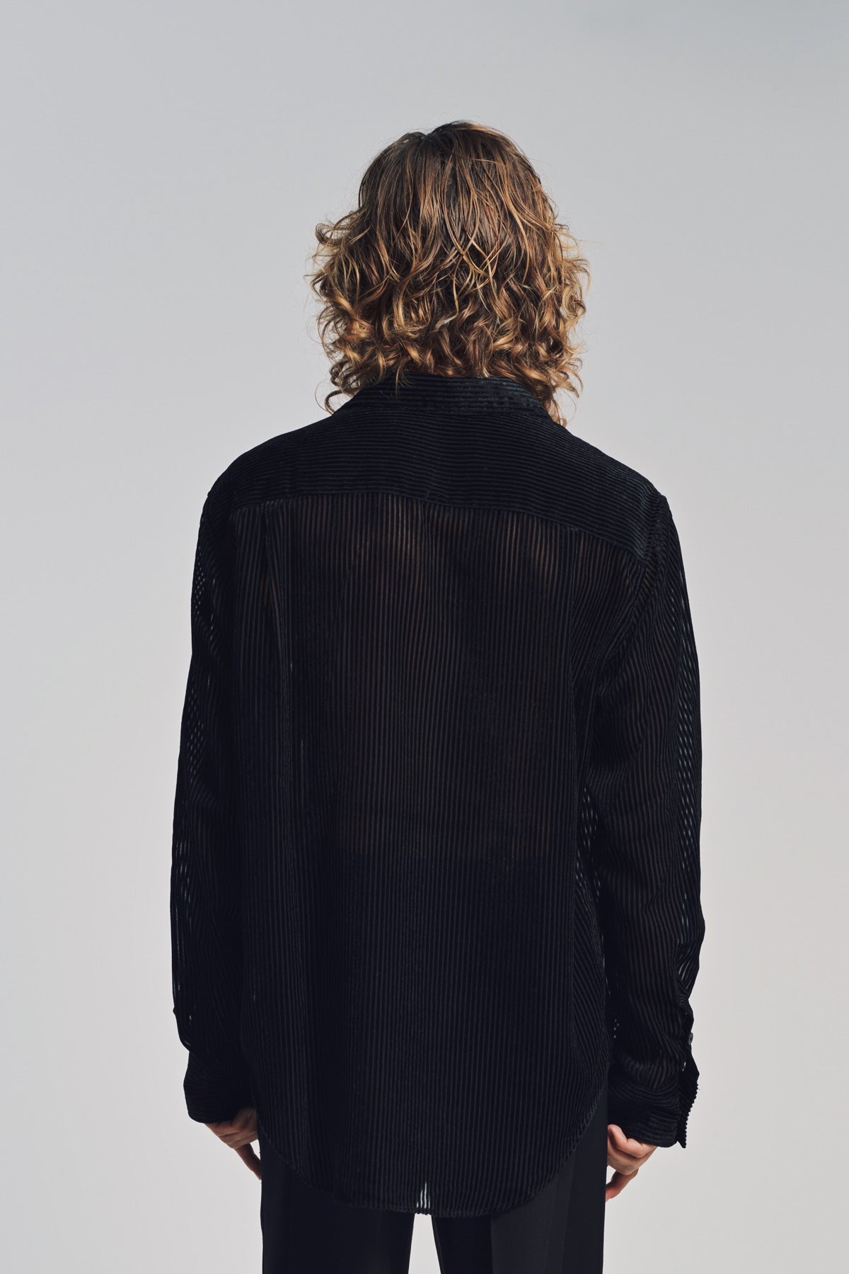 LOUIS GABRIEL NOUCHI | DEVORED STRIPE LONG SLEEVE SHIRT