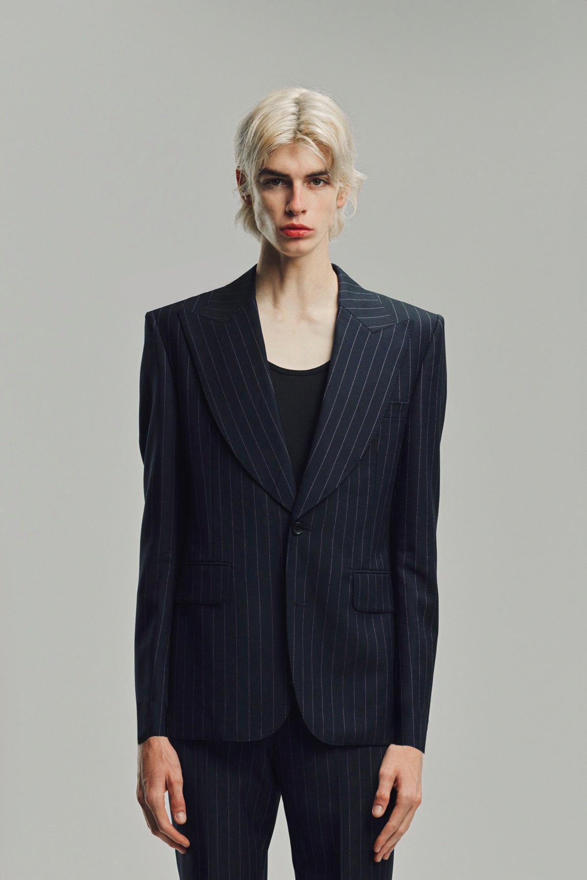 KYOSUKE KUNIMOTO | NAVY NOTCHED LAPEL JACKET