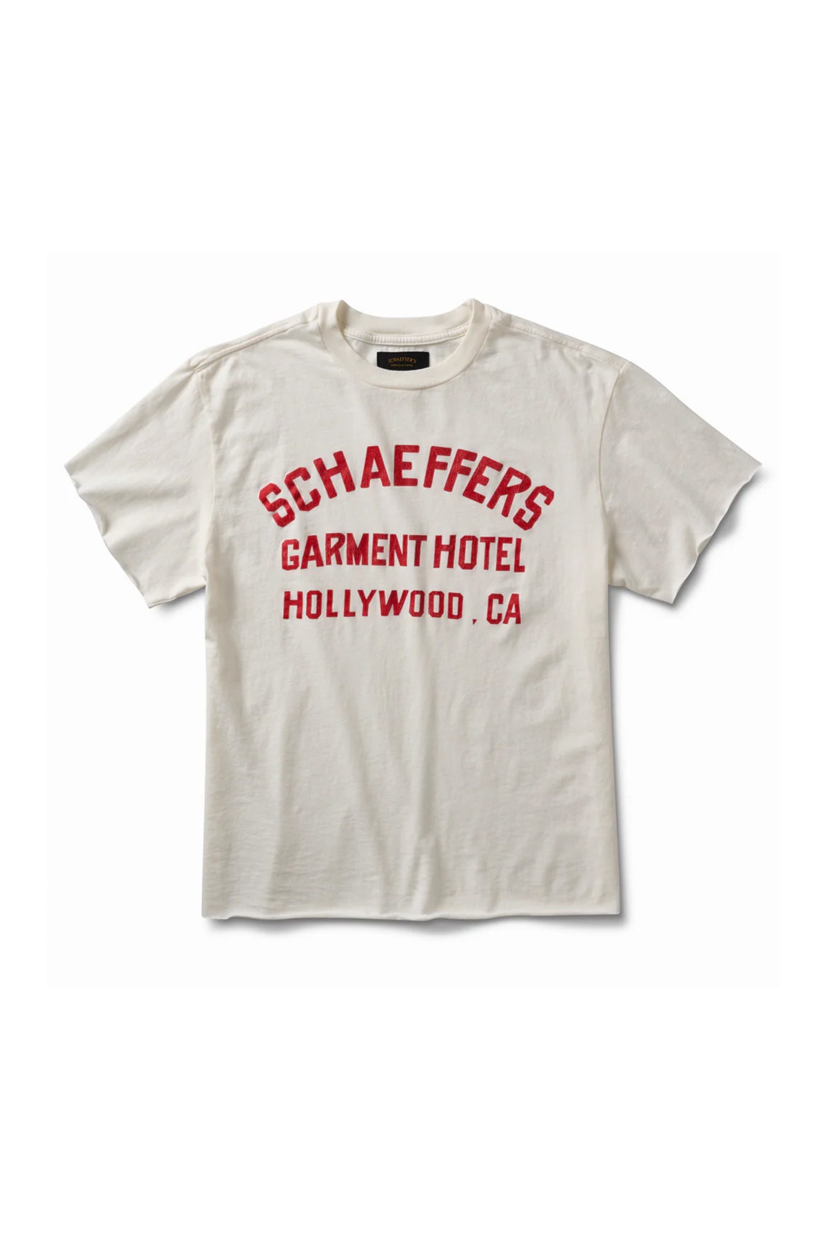 SCHAEFFER'S GARMENT HOTEL | WHITE CYCLE VARSITY RAW TEE