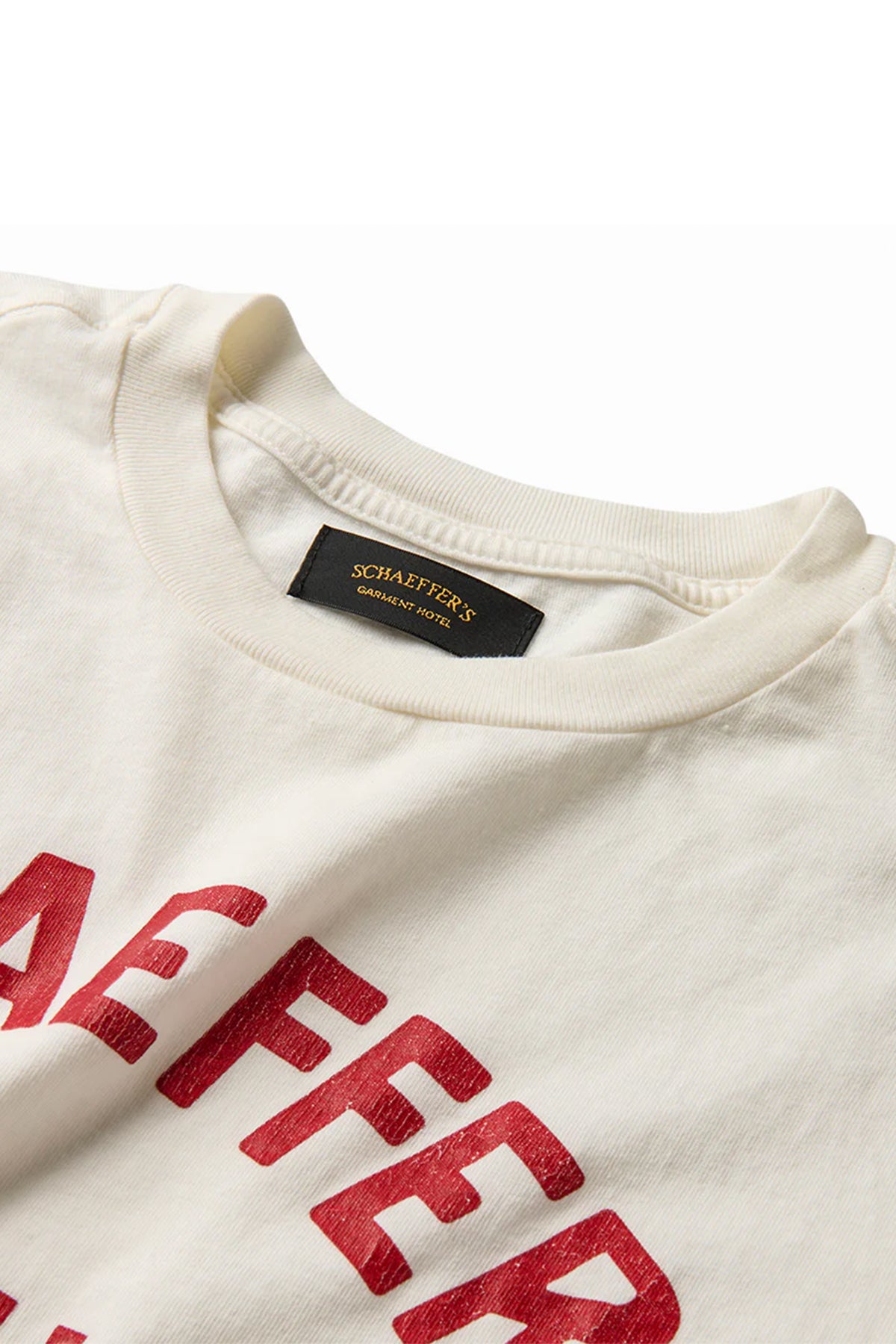 SCHAEFFER'S GARMENT HOTEL | WHITE CYCLE VARSITY RAW TEE