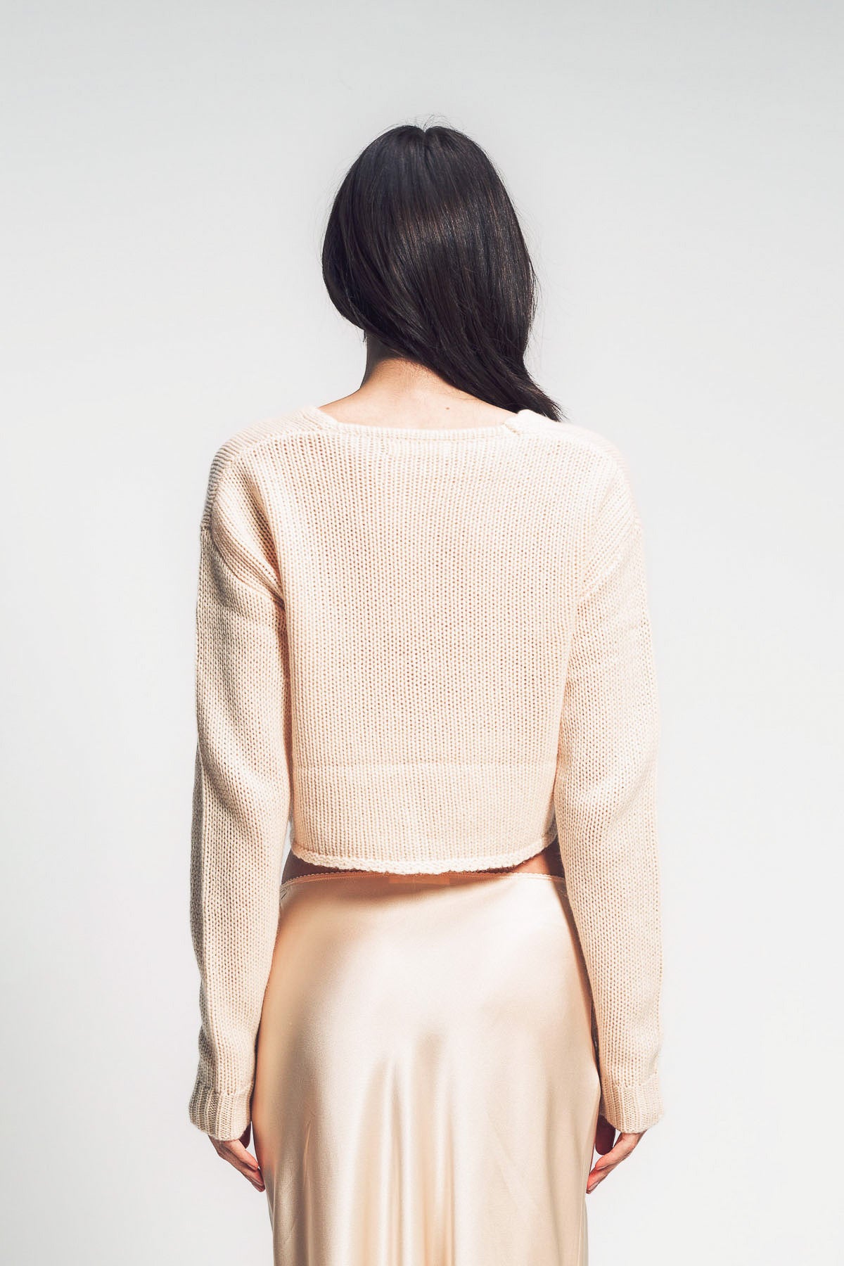 SABLYN | BIANCO CROPPED V-NECK CASHMERE CARDIGAN