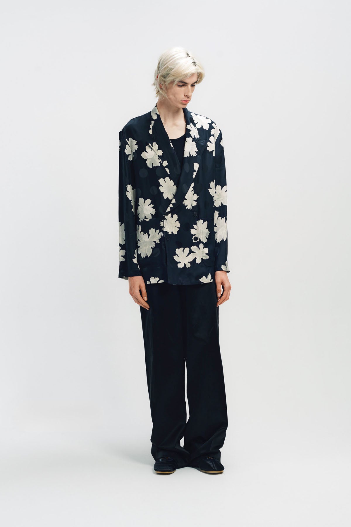 DRIES VAN NOTEN | FLORAL DOUBLE BREASTED LONG SLEEVE SHIRT