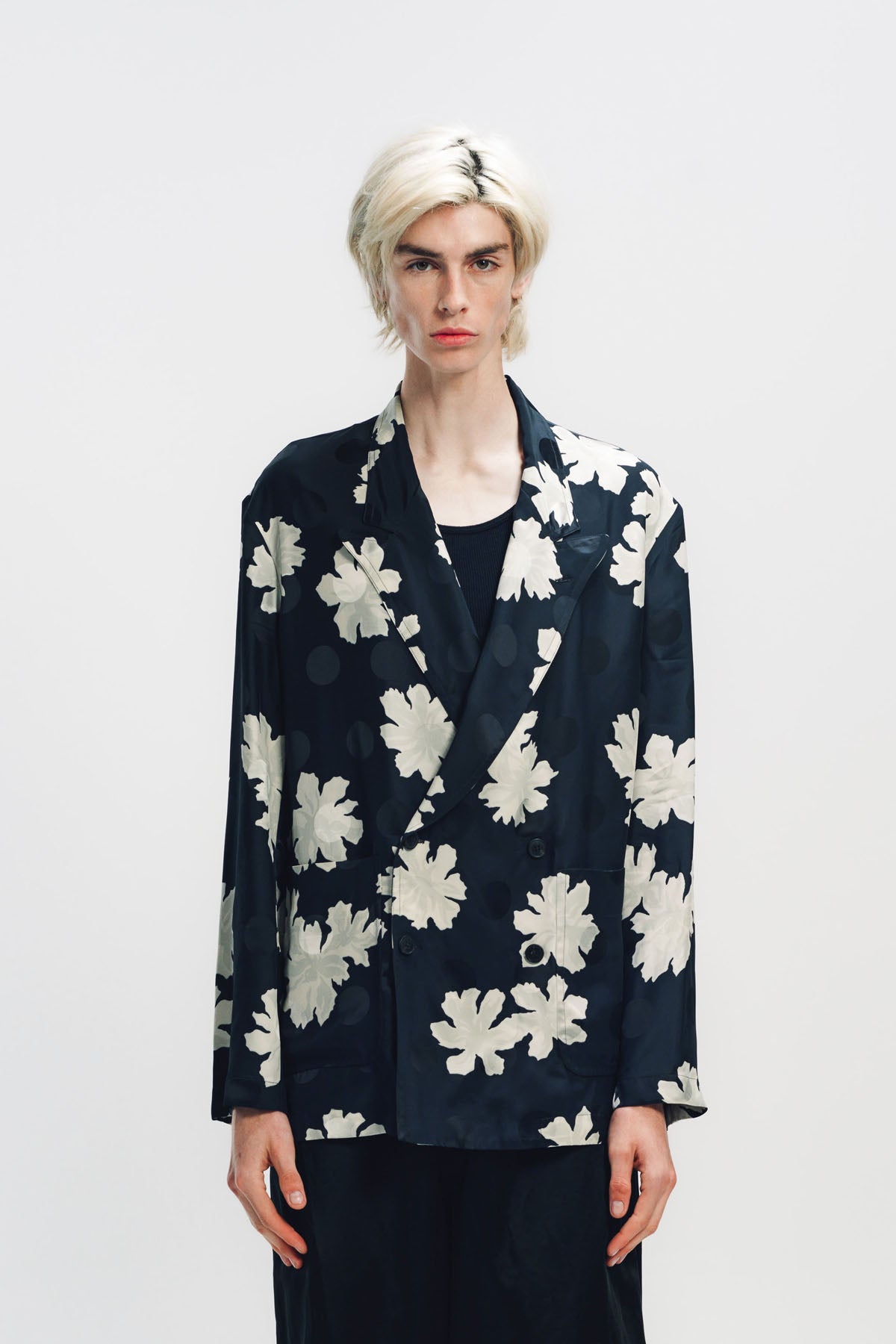 DRIES VAN NOTEN | FLORAL DOUBLE BREASTED LONG SLEEVE SHIRT