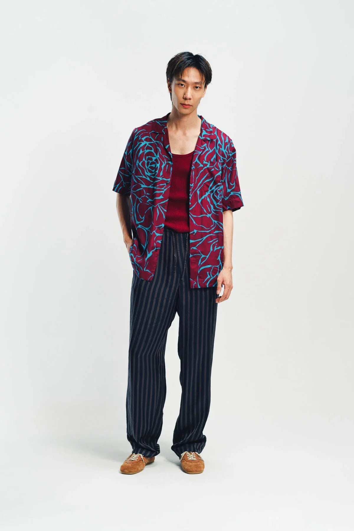DRIES VAN NOTEN | STRIPED CUPRO PANTS