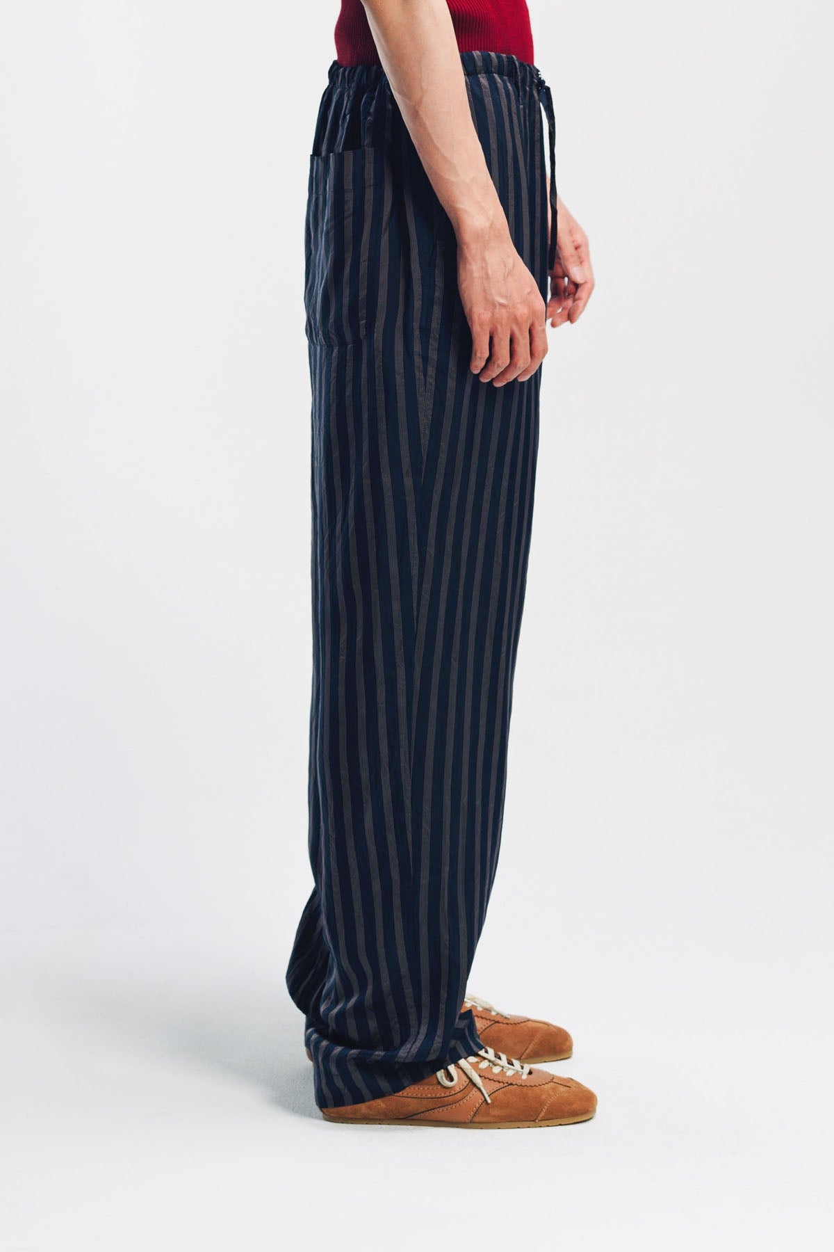 DRIES VAN NOTEN | STRIPED CUPRO PANTS