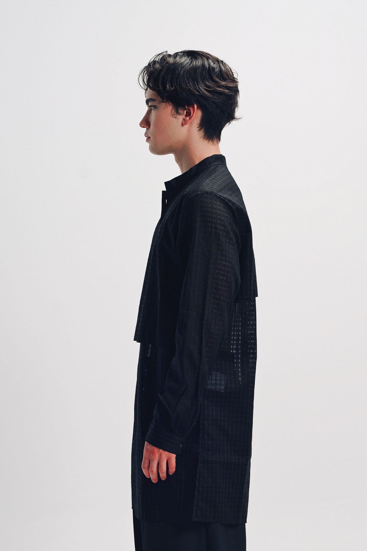 Individual Sentiments | Mao Collar Long Sleeve Shirt