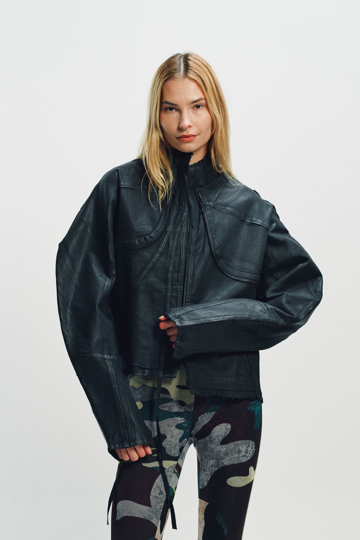 OTTOLINGER | GLAZED DENIM ZIP JACKET