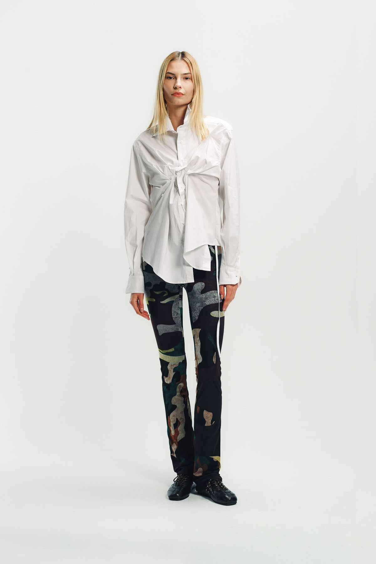 OTTOLINGER | TWISTED & PLEATED LONG SLEEVE SHIRT