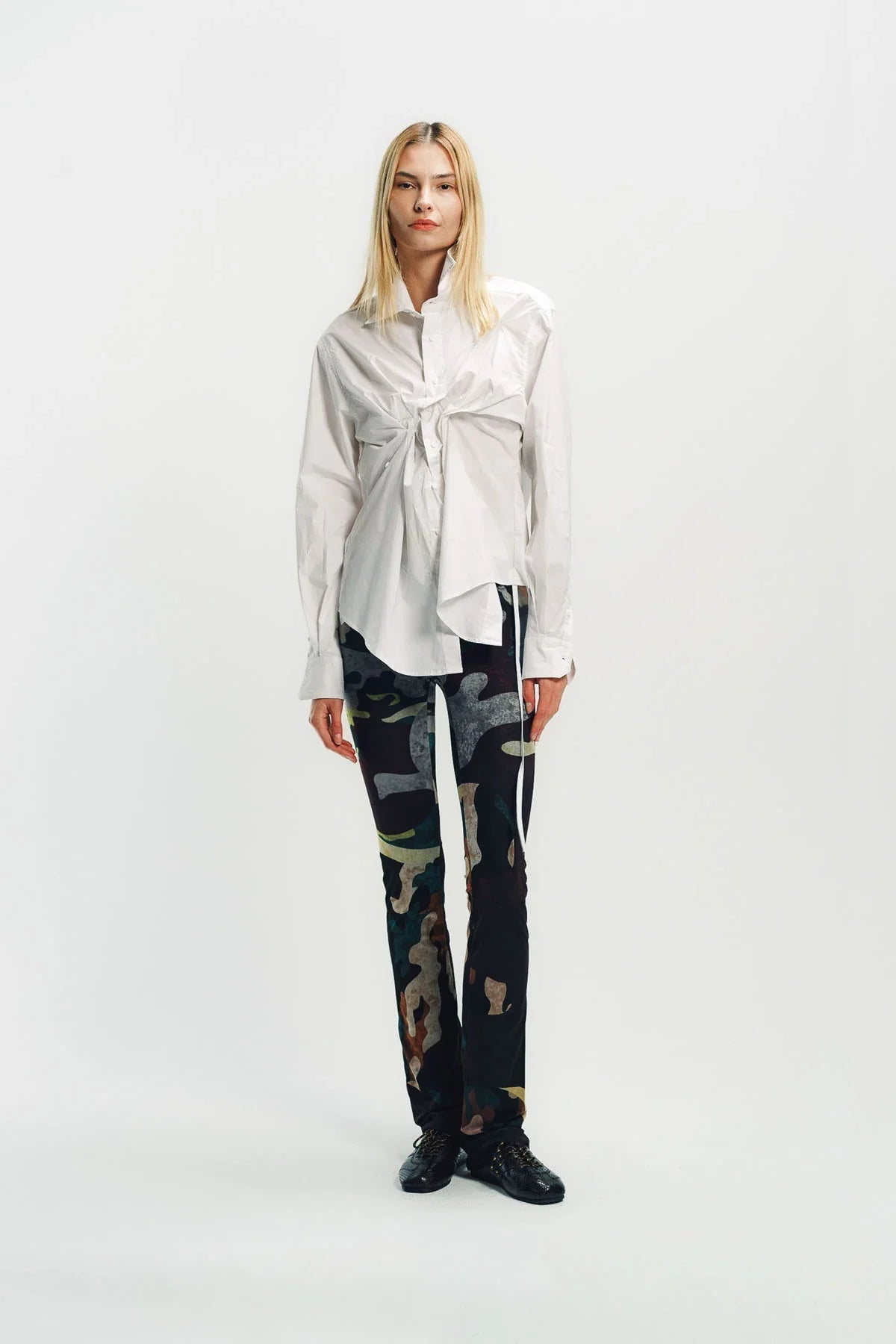 OTTOLINGER | TWISTED & PLEATED LONG SLEEVE SHIRT