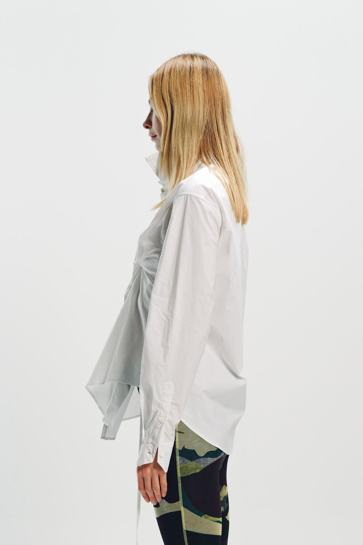 OTTOLINGER | TWISTED & PLEATED LONG SLEEVE SHIRT