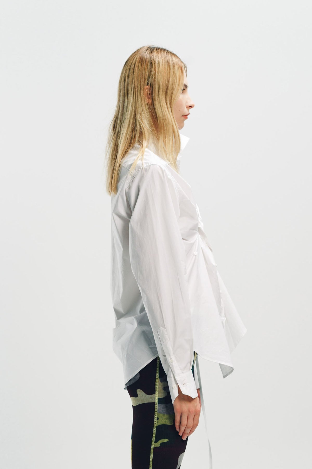 OTTOLINGER | TWISTED & PLEATED LONG SLEEVE SHIRT