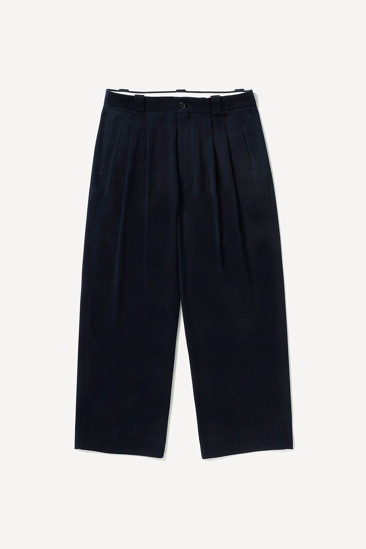 A.PRESSE | COTTON SILK TWILL WIDE TROUSERS