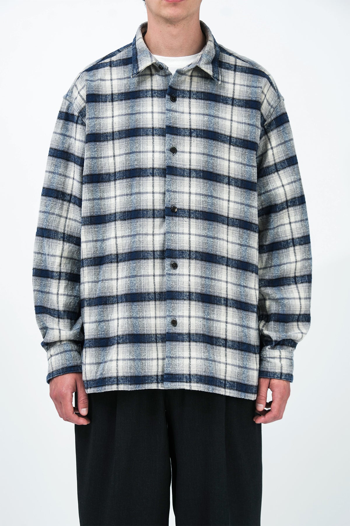 A.PRESSE | VINTAGE COTTON SILK NEP TWILL CHECK SHIRT
