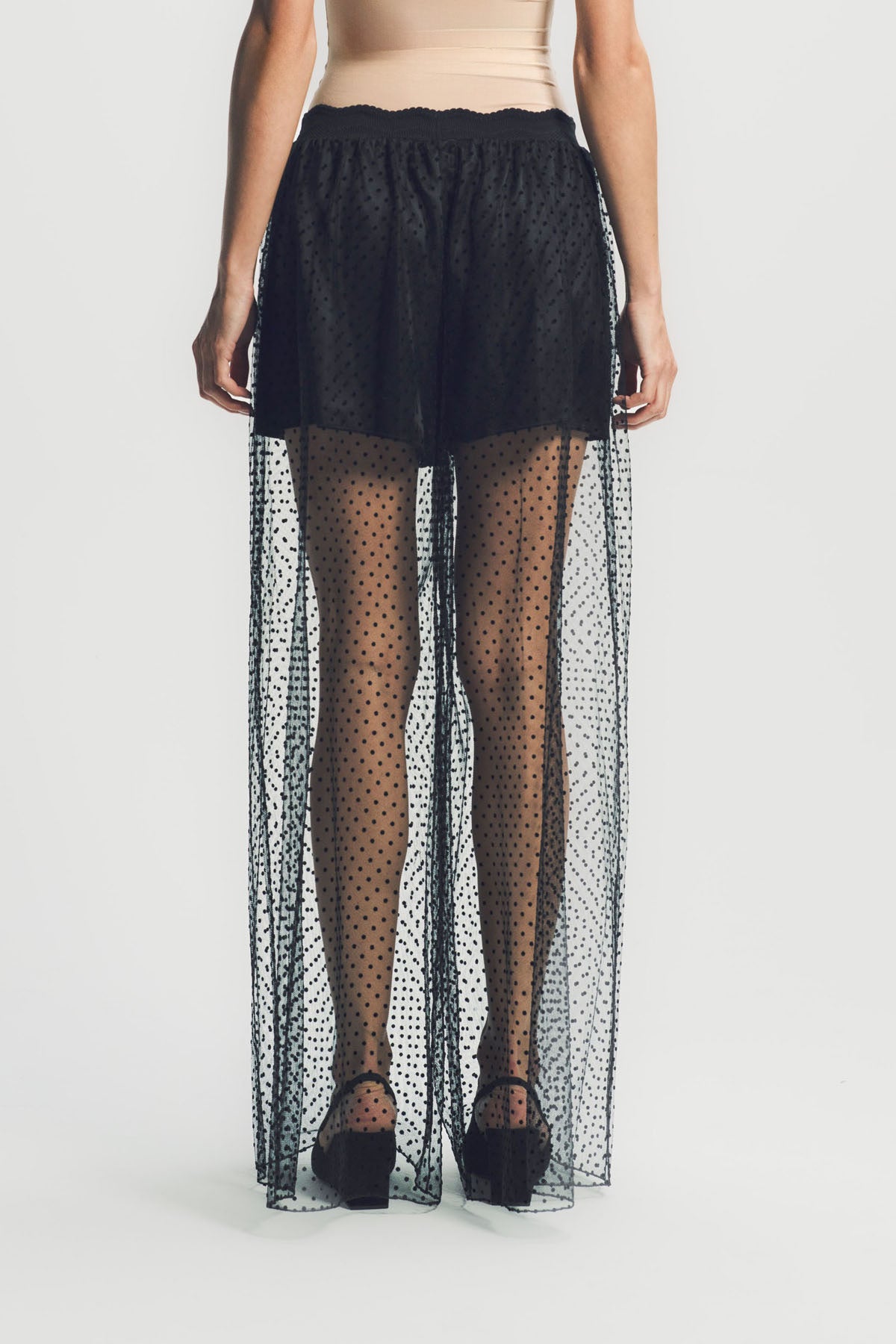 ALAÏA | WIDE LEG MESH PANTS