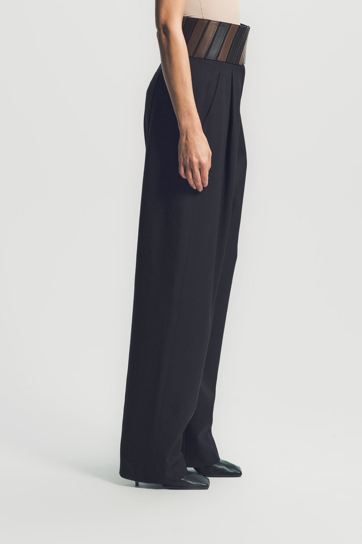 ALAÏA | BELT WOOL GABARDINE PANTS