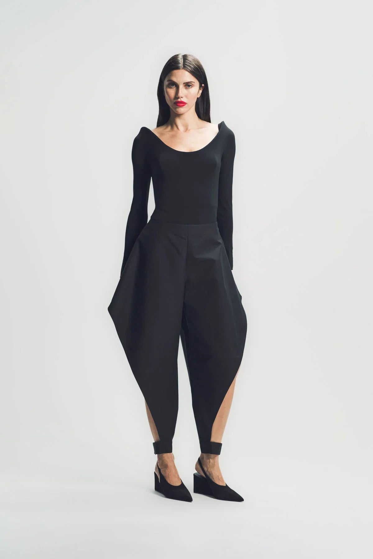 ALAÏA | CURVED SOFT JERSEY BODYSUIT