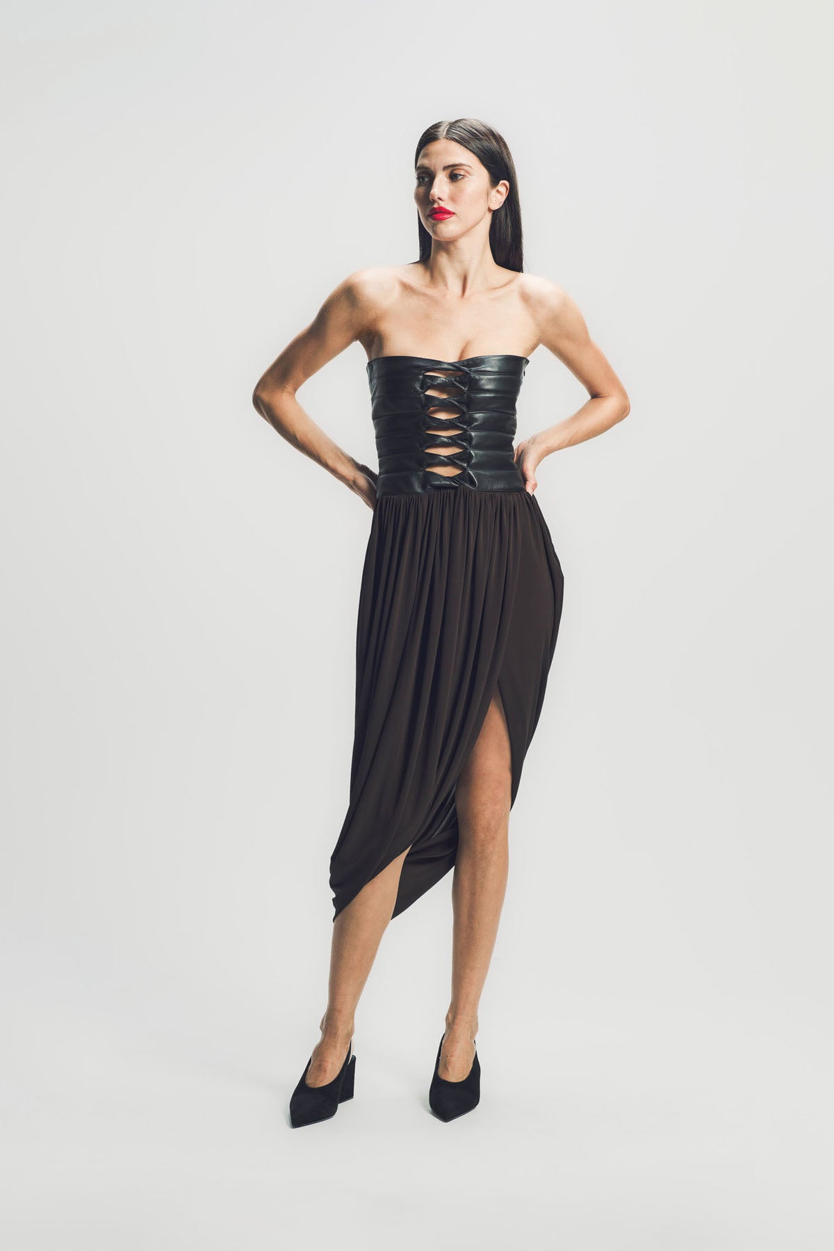 alaia corset dress Alaa, Strapless corset dress, Women, Black, US 12, Dresses, Wool