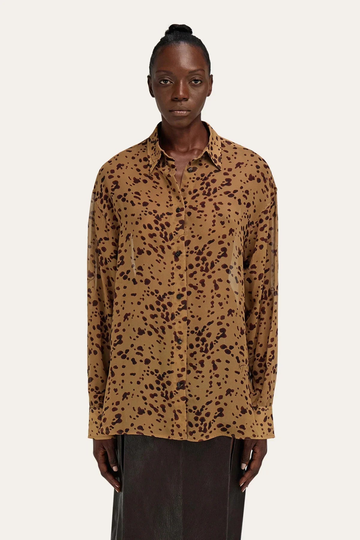 FERRAGAMO | ORCHID PRINTED LONG SLEEVE BLOUSE