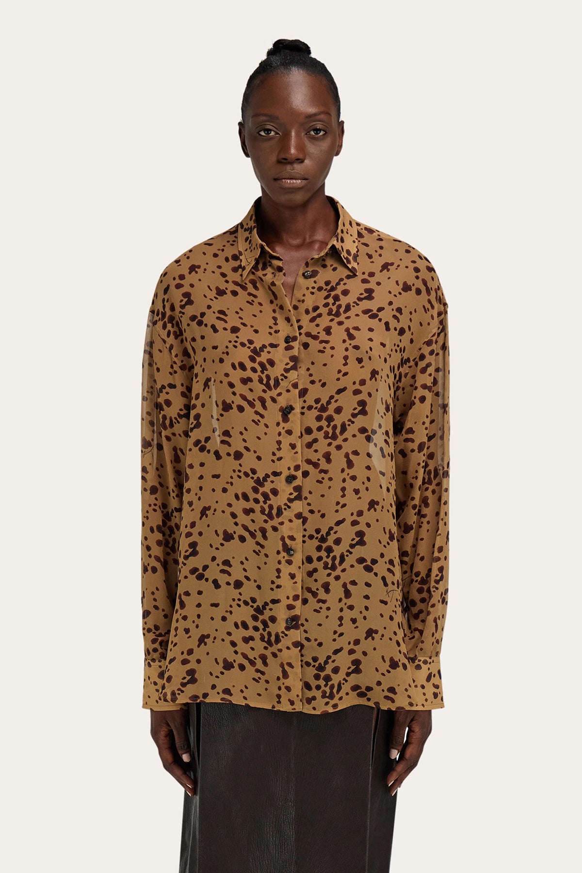 FERRAGAMO | ORCHID PRINTED LONG SLEEVE BLOUSE