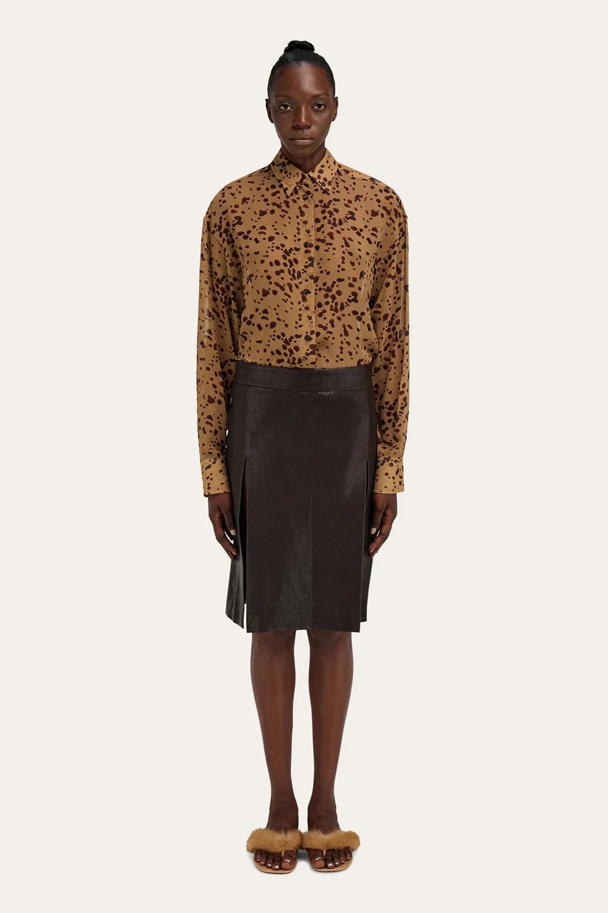FERRAGAMO | ORCHID PRINTED LONG SLEEVE BLOUSE