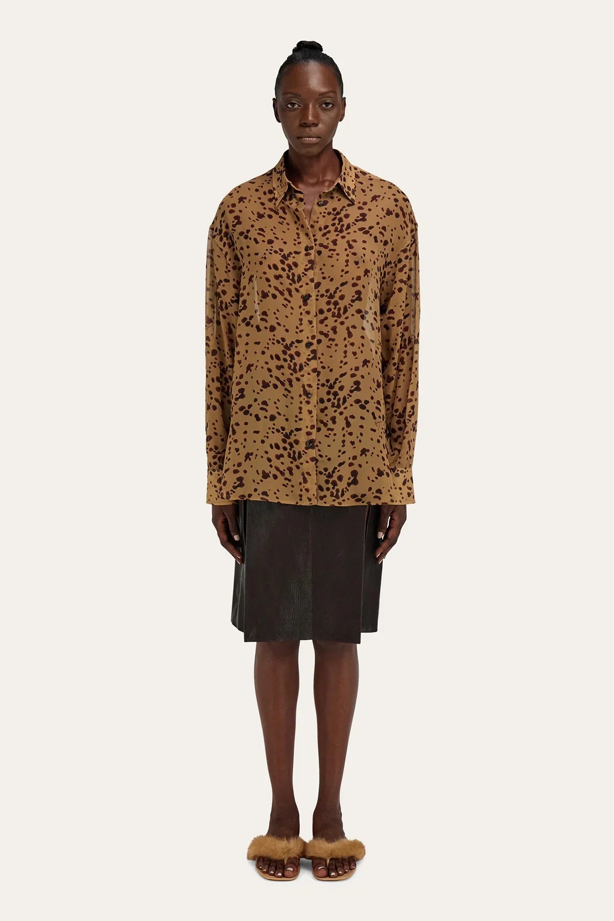FERRAGAMO | ORCHID PRINTED LONG SLEEVE BLOUSE
