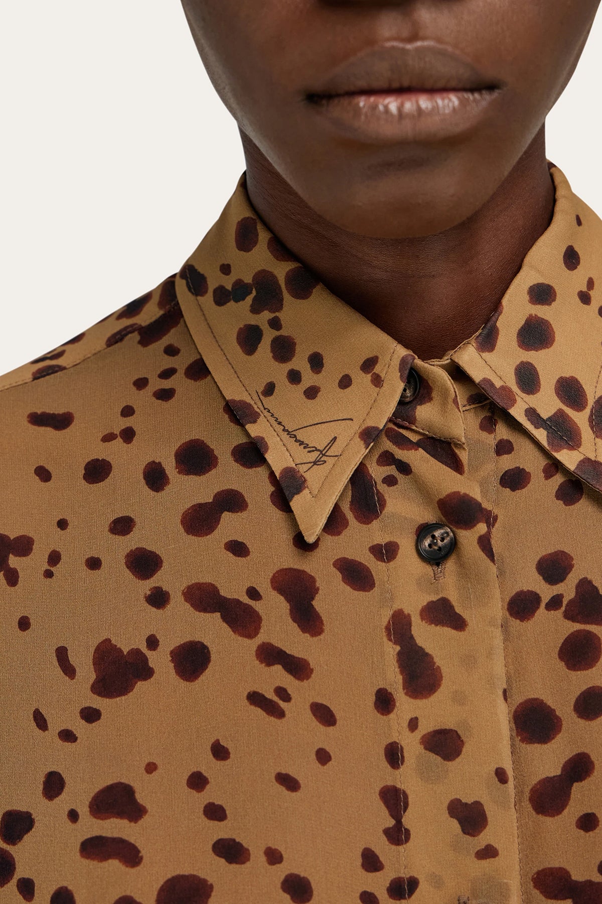 FERRAGAMO | ORCHID PRINTED LONG SLEEVE BLOUSE