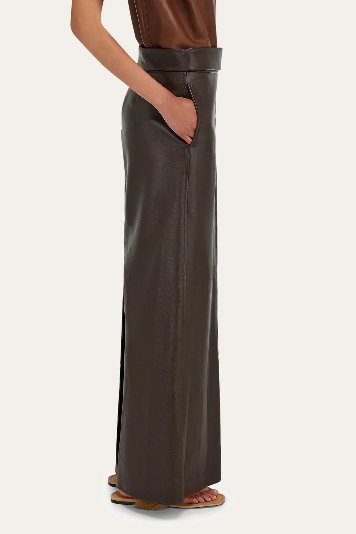 FERRAGAMO | LONG NAPPA LEATHER SKIRT