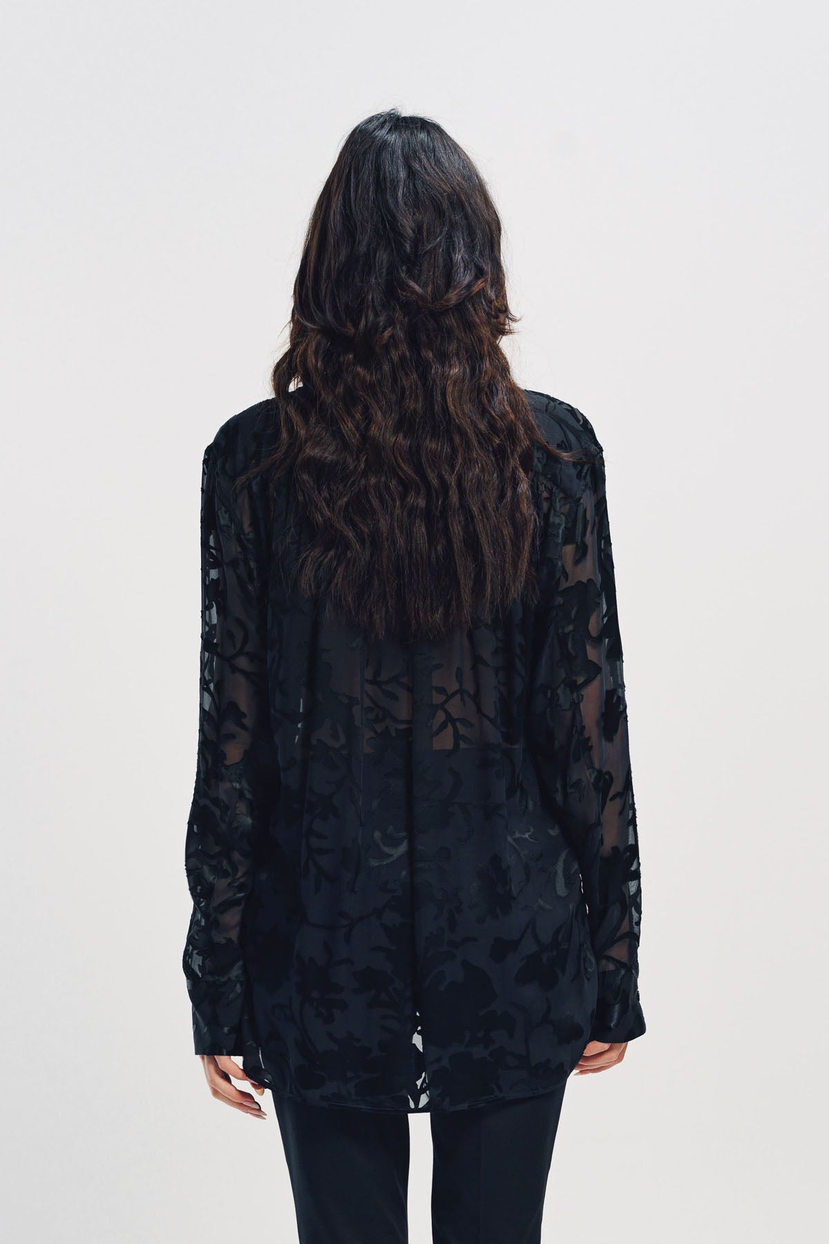 ANN DEMEULEMEESTER | DIEN STANDARD COLLAR LONG SHIRT WITH FOULARD