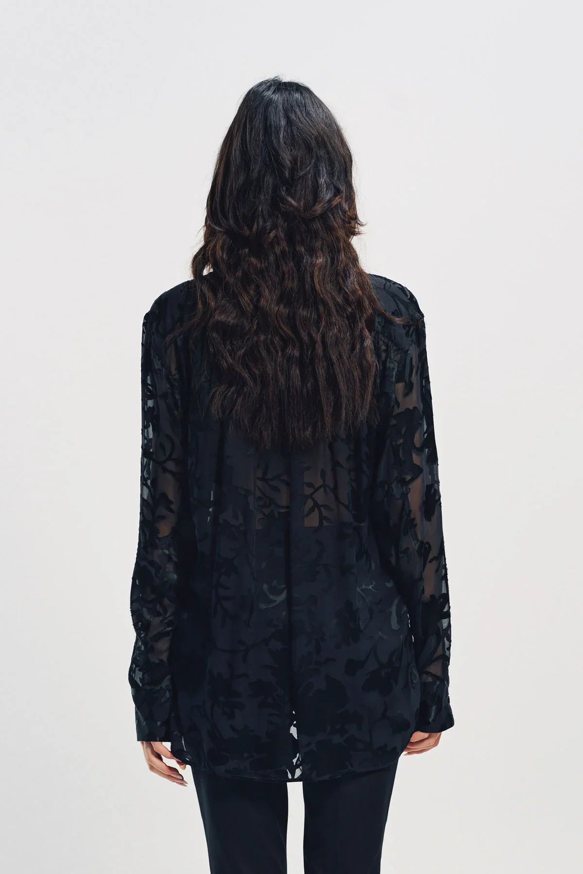 ANN DEMEULEMEESTER | DIEN STANDARD COLLAR LONG SHIRT WITH FOULARD