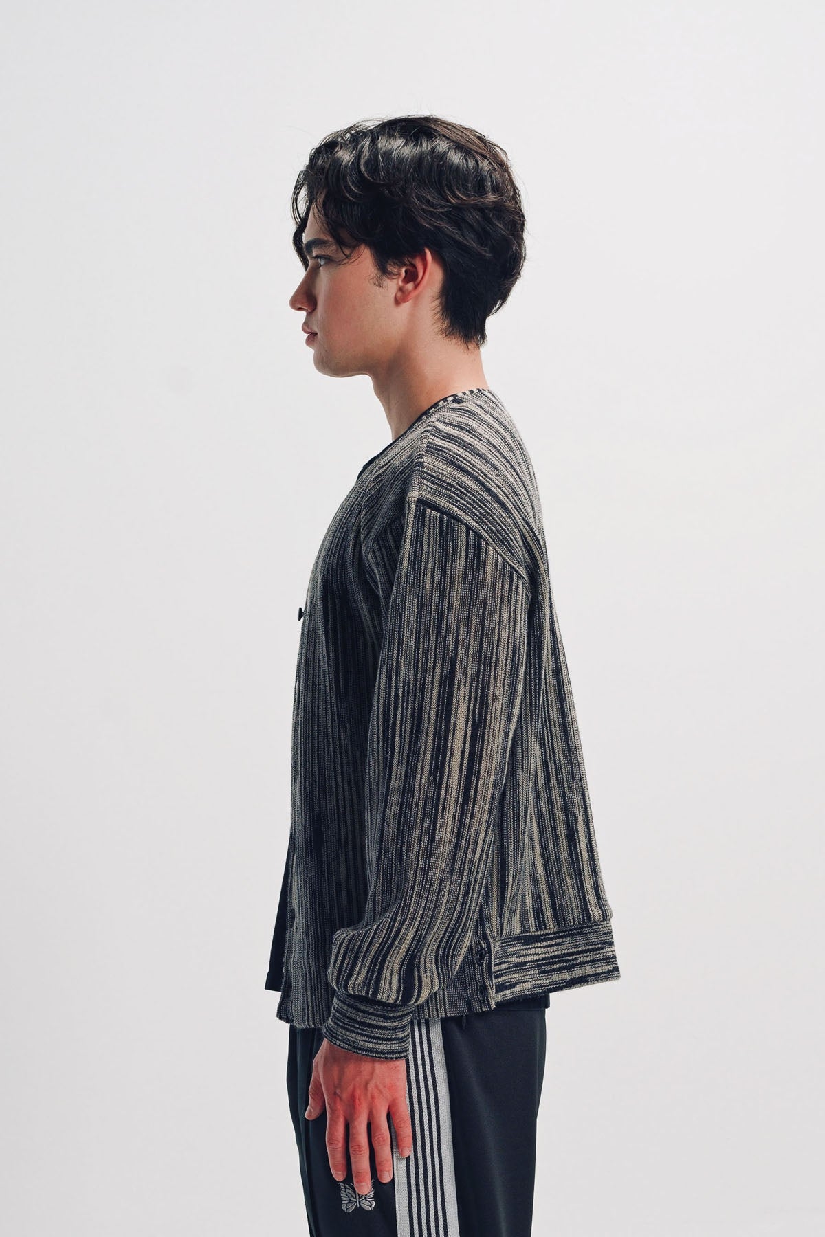 Needles | Black Crepe Weave Cardigan