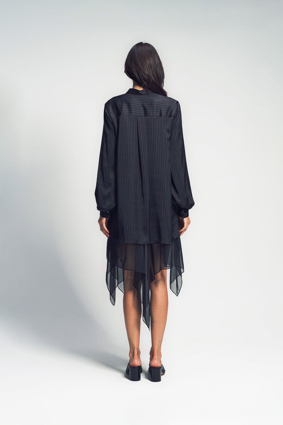 SACAI | STRIPED SATIN DRESS