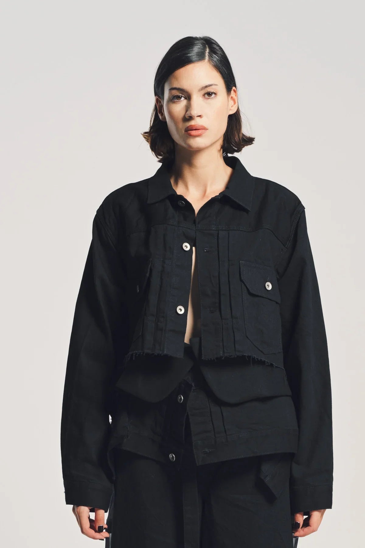 SACAI | DENIM WOOL MELTON JACKET
