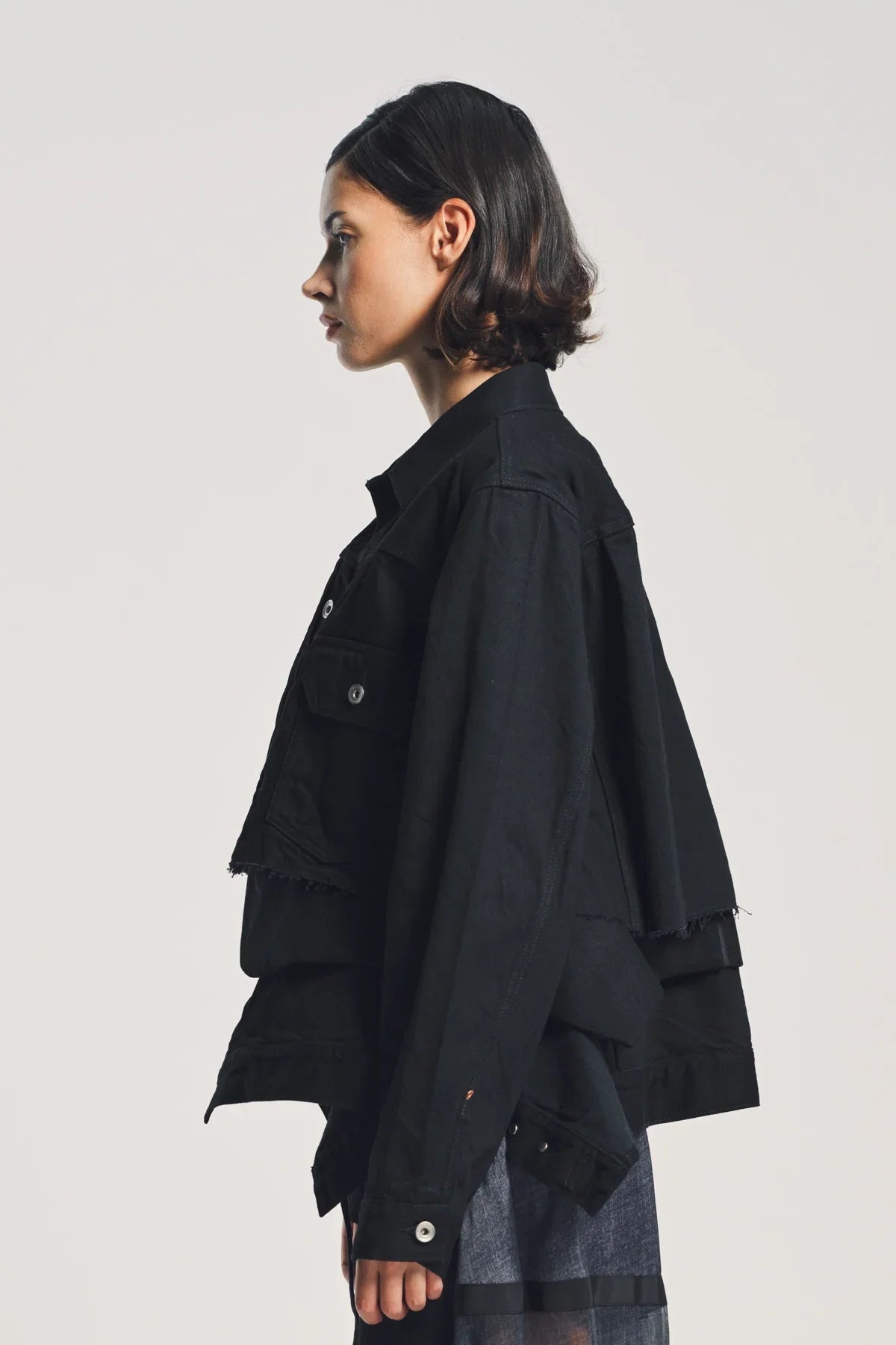 SACAI | DENIM WOOL MELTON JACKET